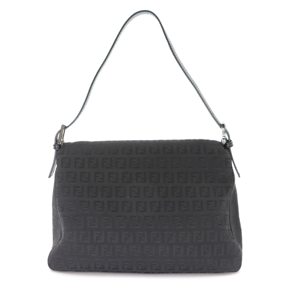 Fendi Zucchino Mamma Baguette Shoulder Handbag, Canvas, Black, 8BR001, Gunmetal Hardware — Like New