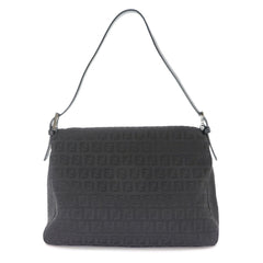 Fendi Zucchino Mamma Baguette Shoulder Handbag, Canvas, Black, 8BR001, Gunmetal Hardware — Like New