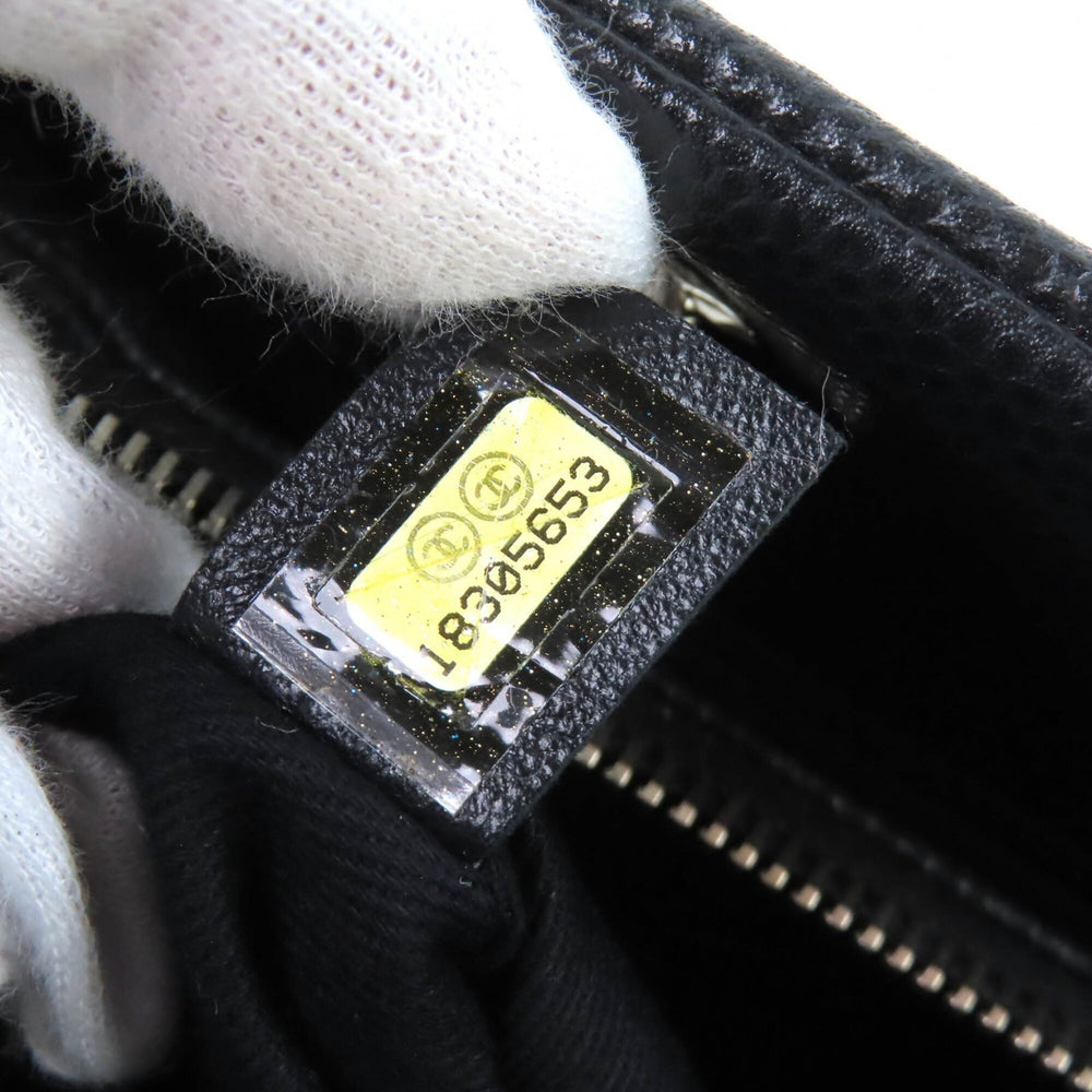 CHANEL A67294 Caviar Skin Coco Mark Matelassé Chain Tote Bag, Black with Silver Hardware, Comes Dust Made in Italy, Women's, Very Popular, Highly Recommended ◎ — Like New