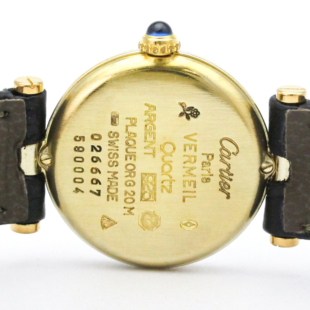 CARTIER Must Vendome Vermeil Gold Plated Quartz Ladies Watch 590004 — Good