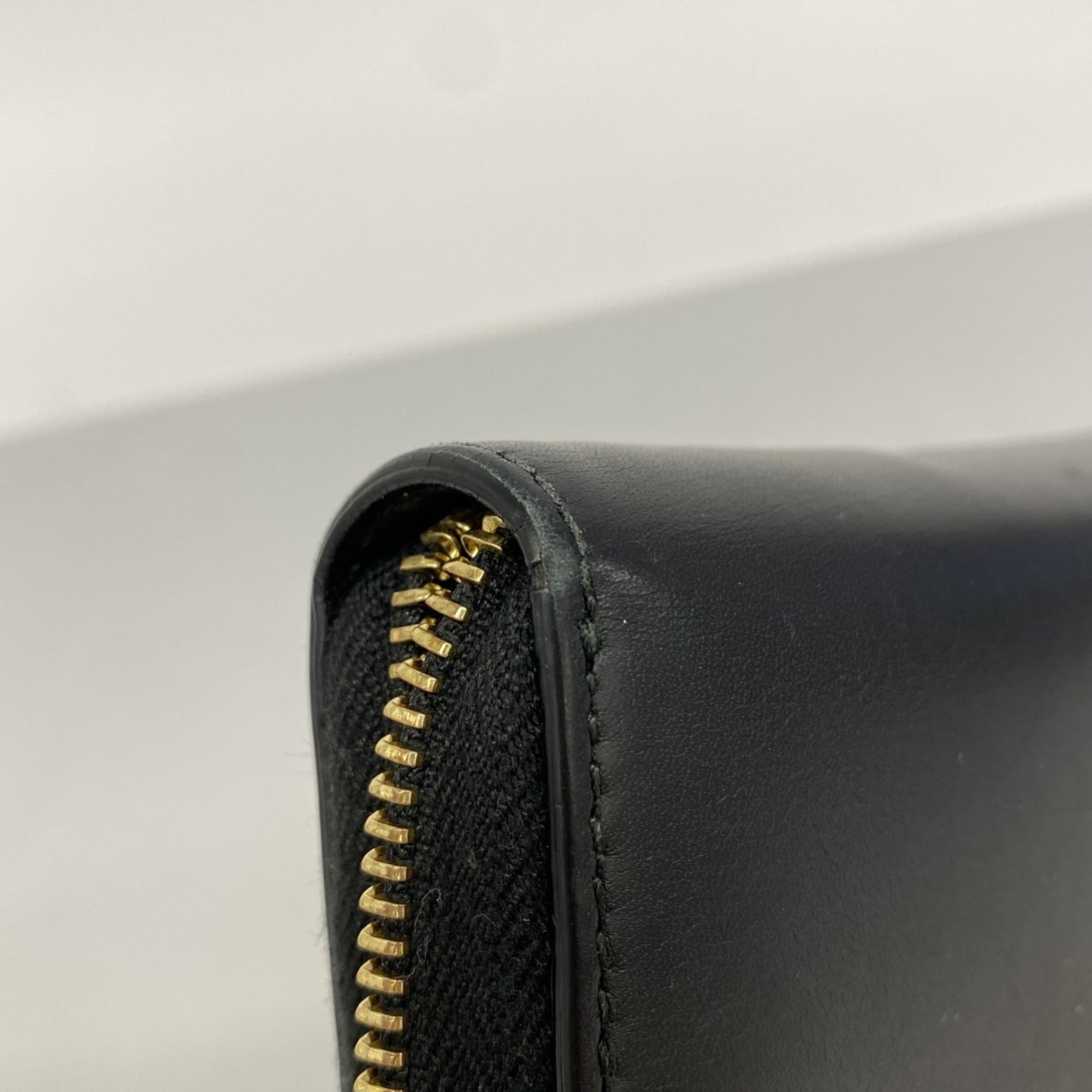 Gucci Bamboo Long Wallet 453158 Leather Black Women's