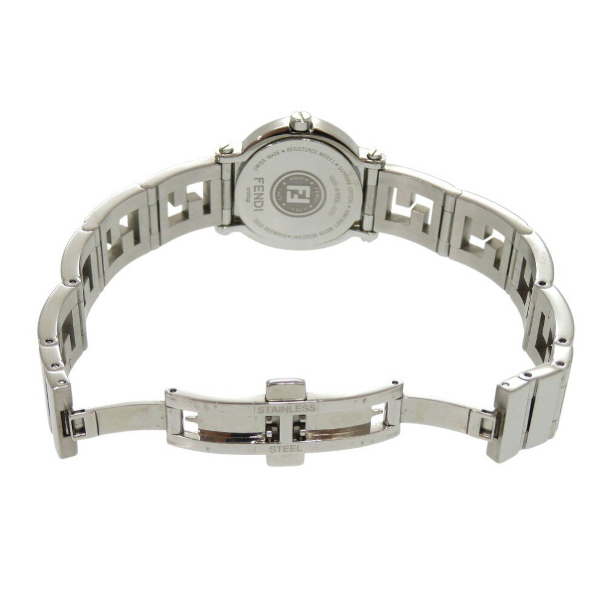 Fendi 6100L Caredro Shell Stainless Steel Black Quartz Watch with Dial 0556FENDI — Good
