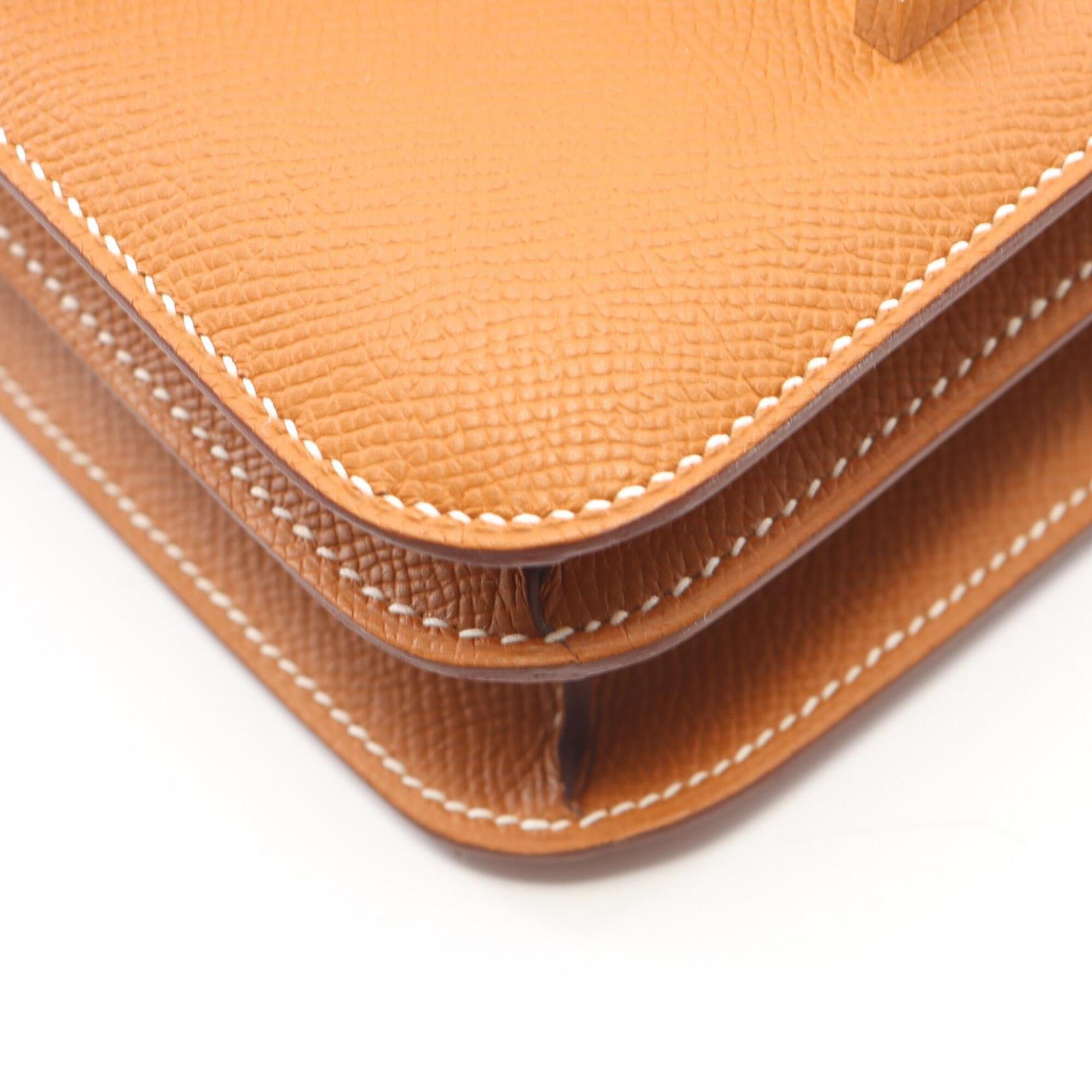 Hermes Constance 3 Mini Shoulder Bag/Handbag, Leather, Calfskin (Cowhide), Veau Epsom, Women's, Brown, 083905CK — New - Store Return