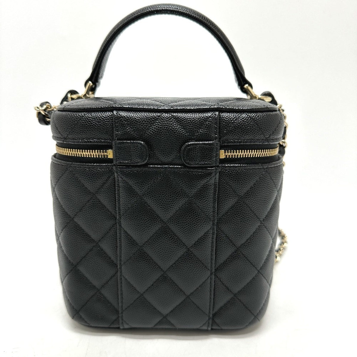 CHANEL AS2362 Coco Mark CC Matelasse Quilted Chain Bag Shoulder Handbag Vanity Caviar Skin Women's Black G-231125-90 — New - Store Return