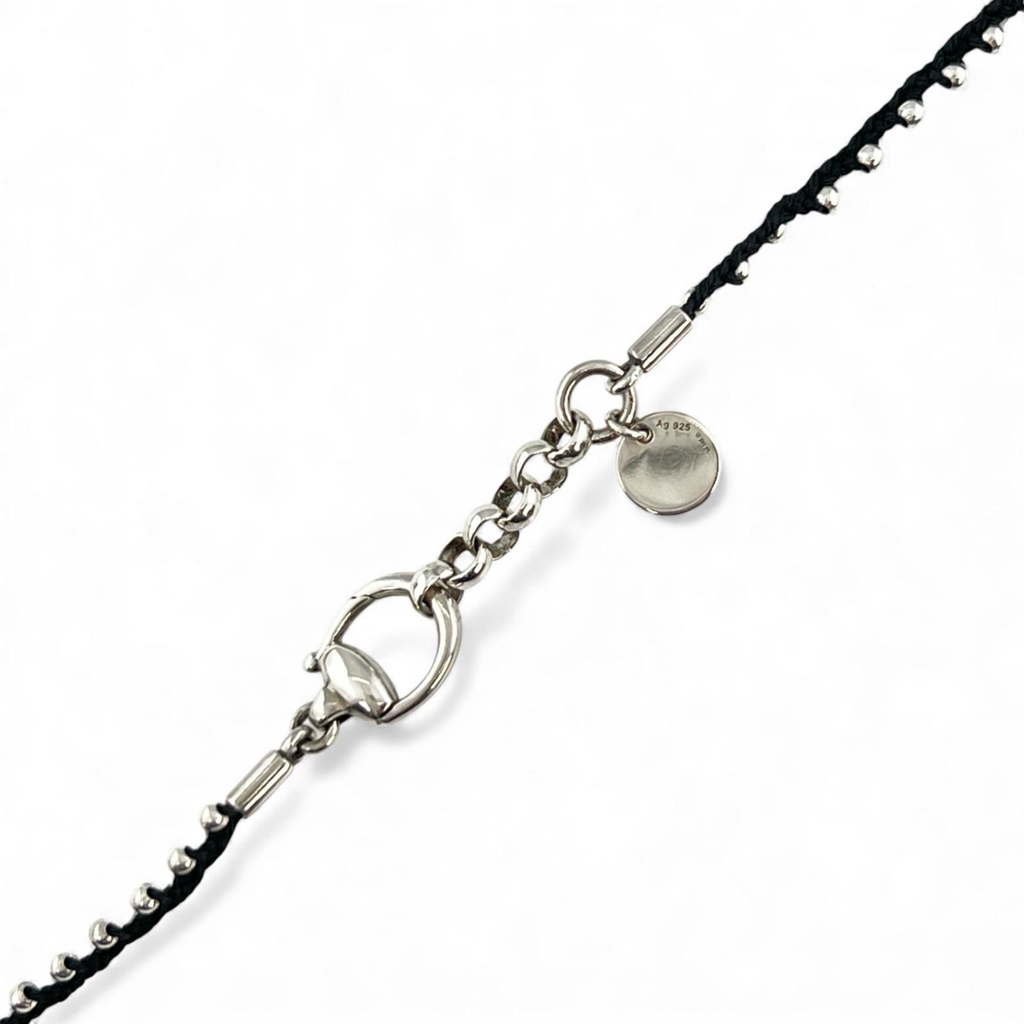 Gucci Horsebit Necklace, 925 Sterling Silver, Black, Approx. 8g, Unisex — Like New