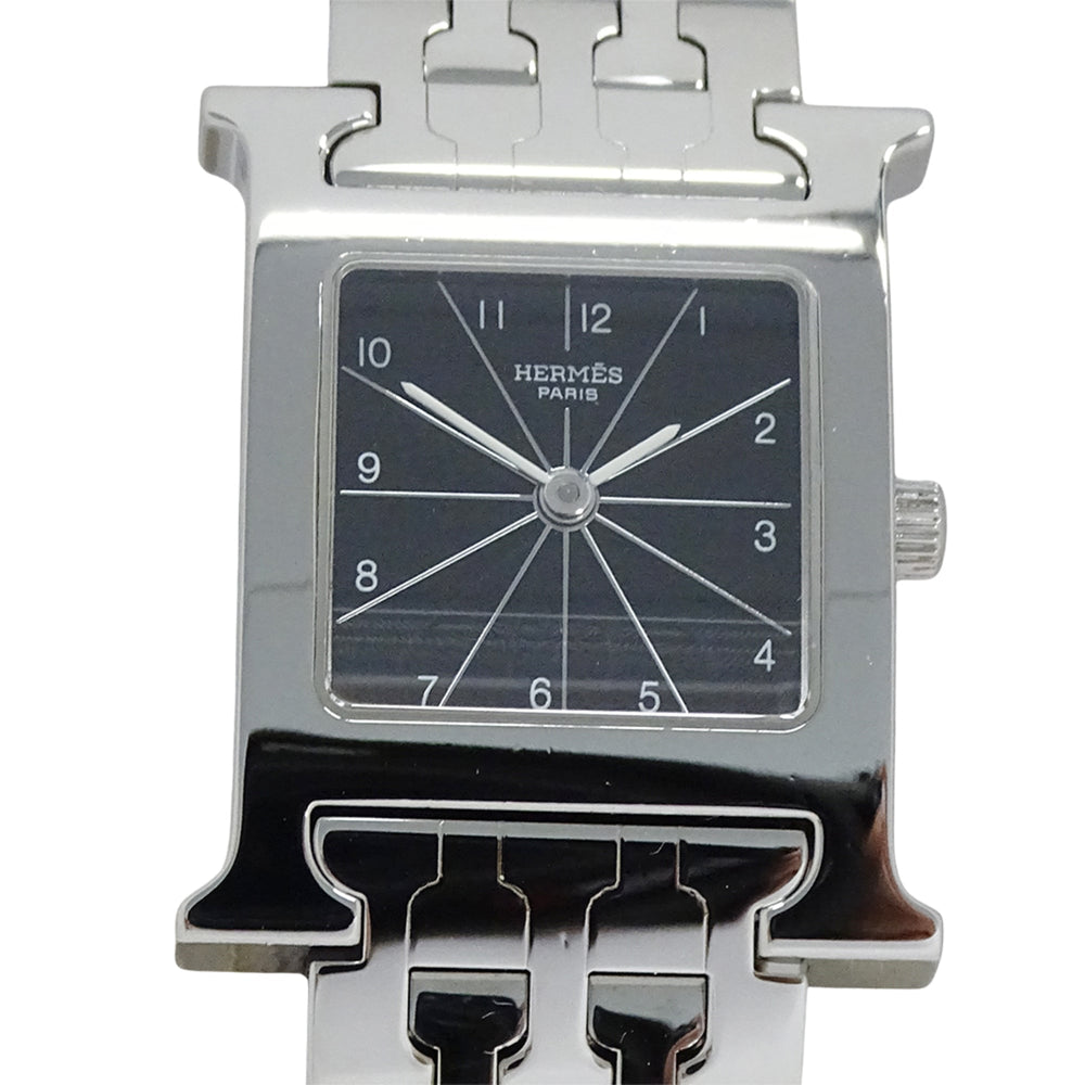 Hermes HERMES Women's Watch Brand H-Watch Quartz QZ Stainless Steel SS HH1.210 Silver Black — Good