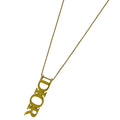 Christian Dior logo chain necklace pendant GP gold for women