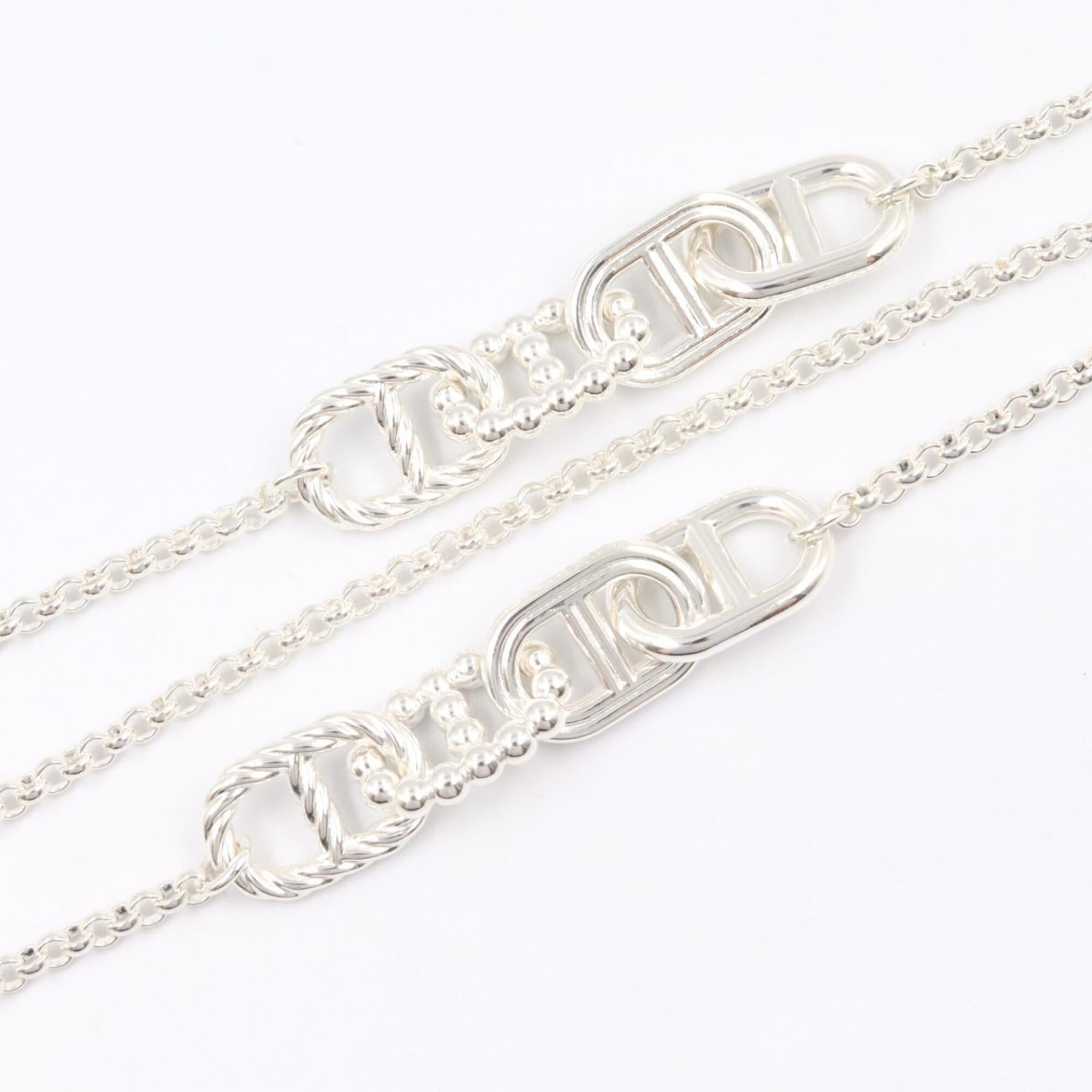 Hermes Chaine d'Ancre Area II Long Necklace, Sterling Silver 925, Women's Jewelry, Tone — New - Store Return