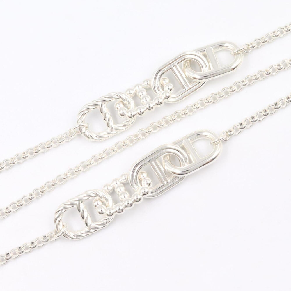 Hermes Chaine d'Ancre Area II Long Necklace, Sterling Silver 925, Women's Jewelry, Tone — New - Store Return