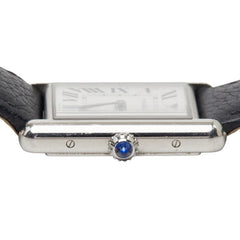 Cartier Tank Must LM WSTA0041 Quartz Watch, White Dial, Stainless Steel Strap, Leather Ladies' Watch — Good
