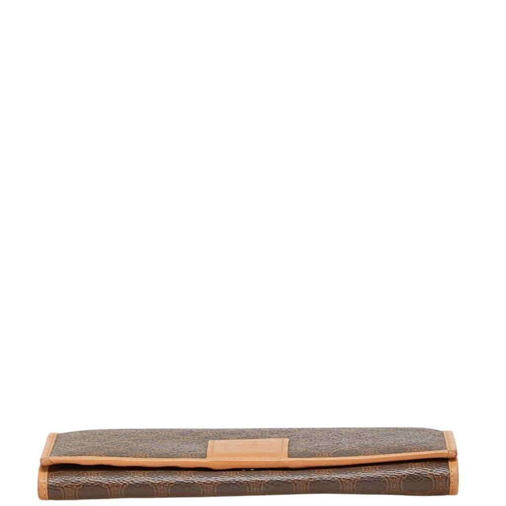 Celine Macadam Long Wallet Brown Leather Women's CELINE