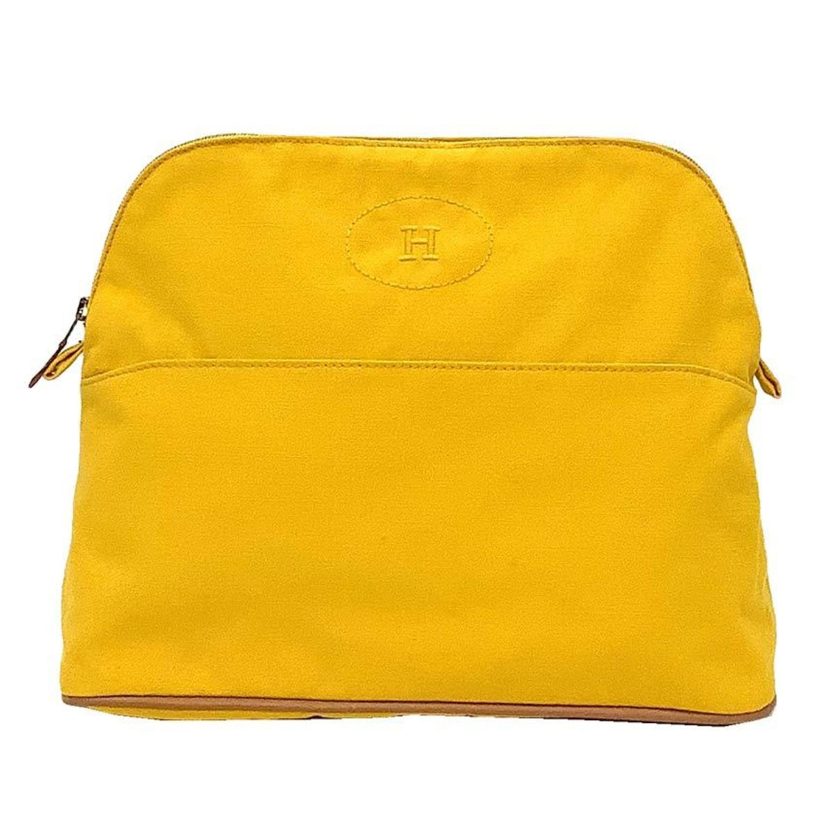 Hermes HERMES Bolide Pouch GM TROUSSE BOLIDE Cotton Canvas Yellow — Like New
