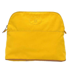 Hermes HERMES Bolide Pouch GM TROUSSE BOLIDE Cotton Canvas Yellow — Like New