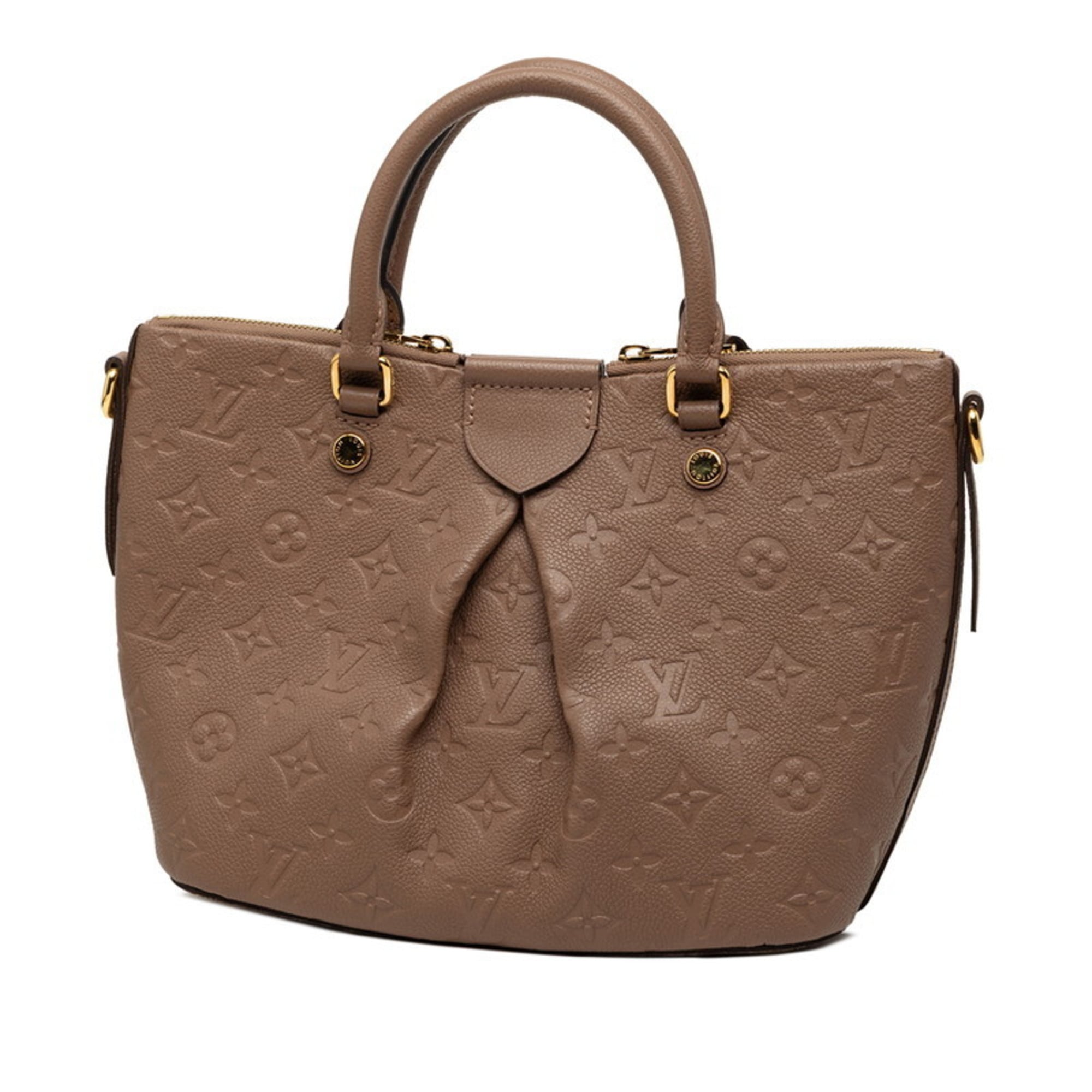 Louis Vuitton Monogram Empreinte Mazarine PM Handbag/Shoulder Bag, 2-Way, M50709, Taupe Leather, Women's, LOUIS VUITTON