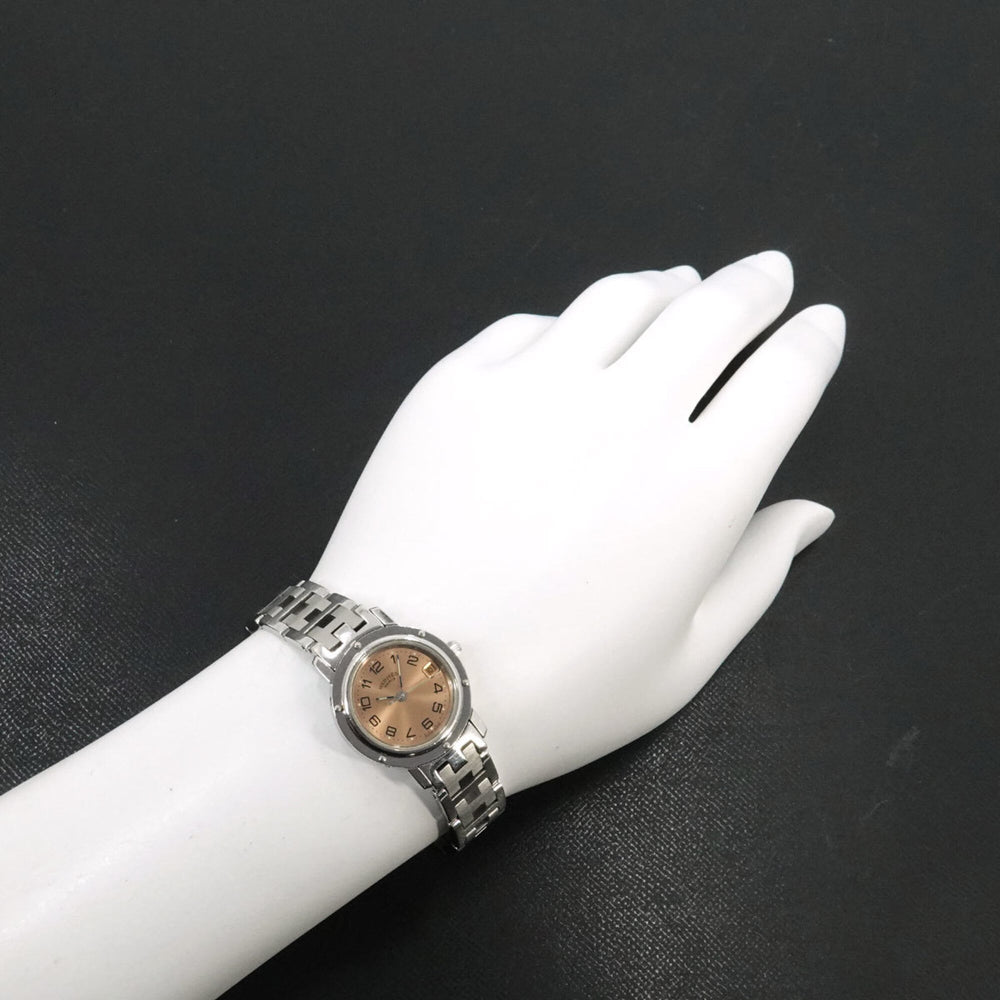 Hermes Clipper CL4 210 Women's Watch, Date Display, Pink Quartz Watch — Very Good
