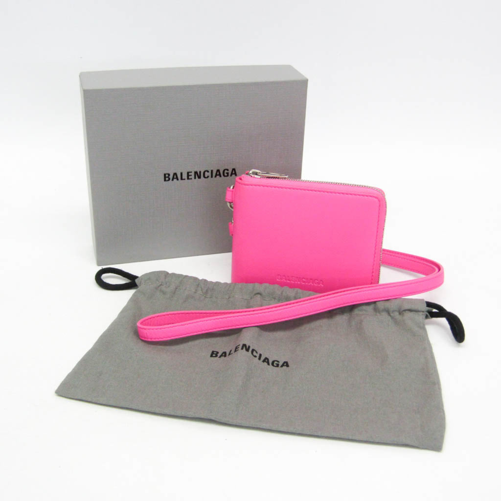 Balenciaga Essential Mini Wallet 659224 Women's Leather Wallet (bi-fold) Pink