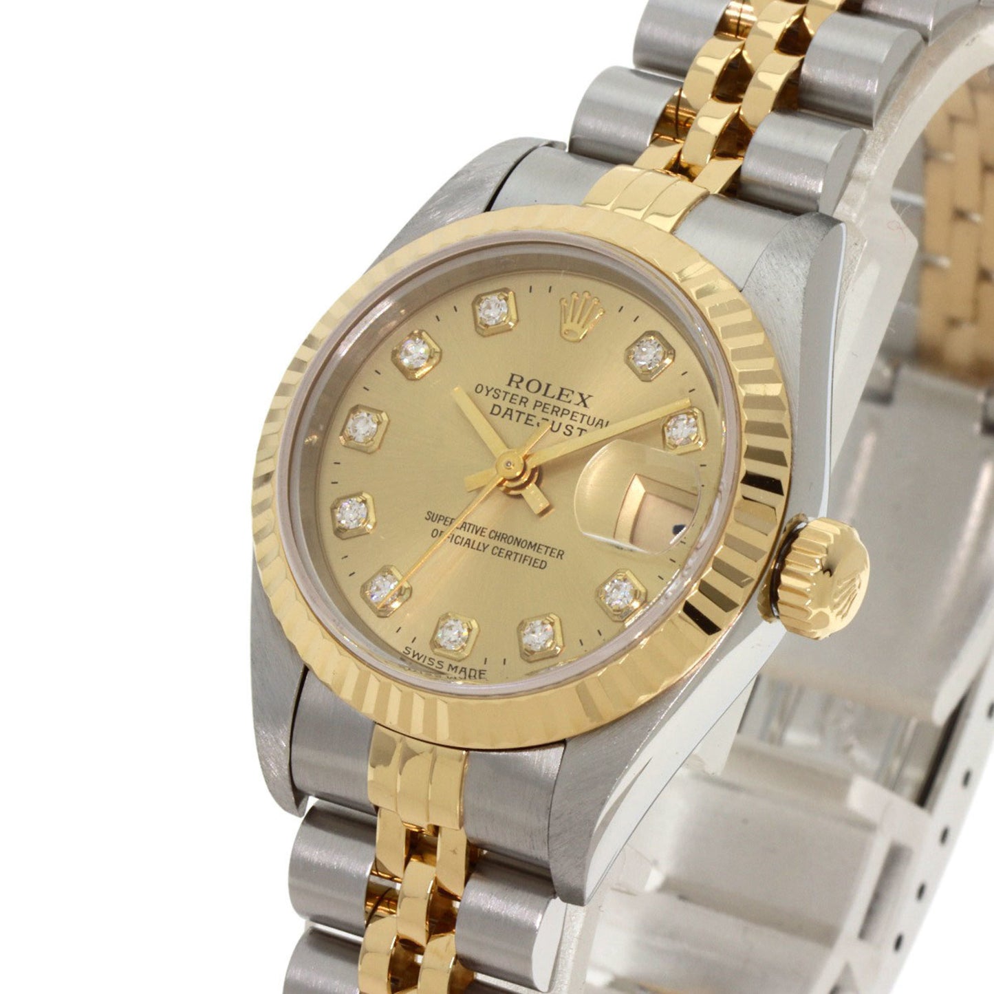 Rolex 69173G Datejust 10P Diamond Watch Stainless Steel SSxK18YG Ladies ROLEX