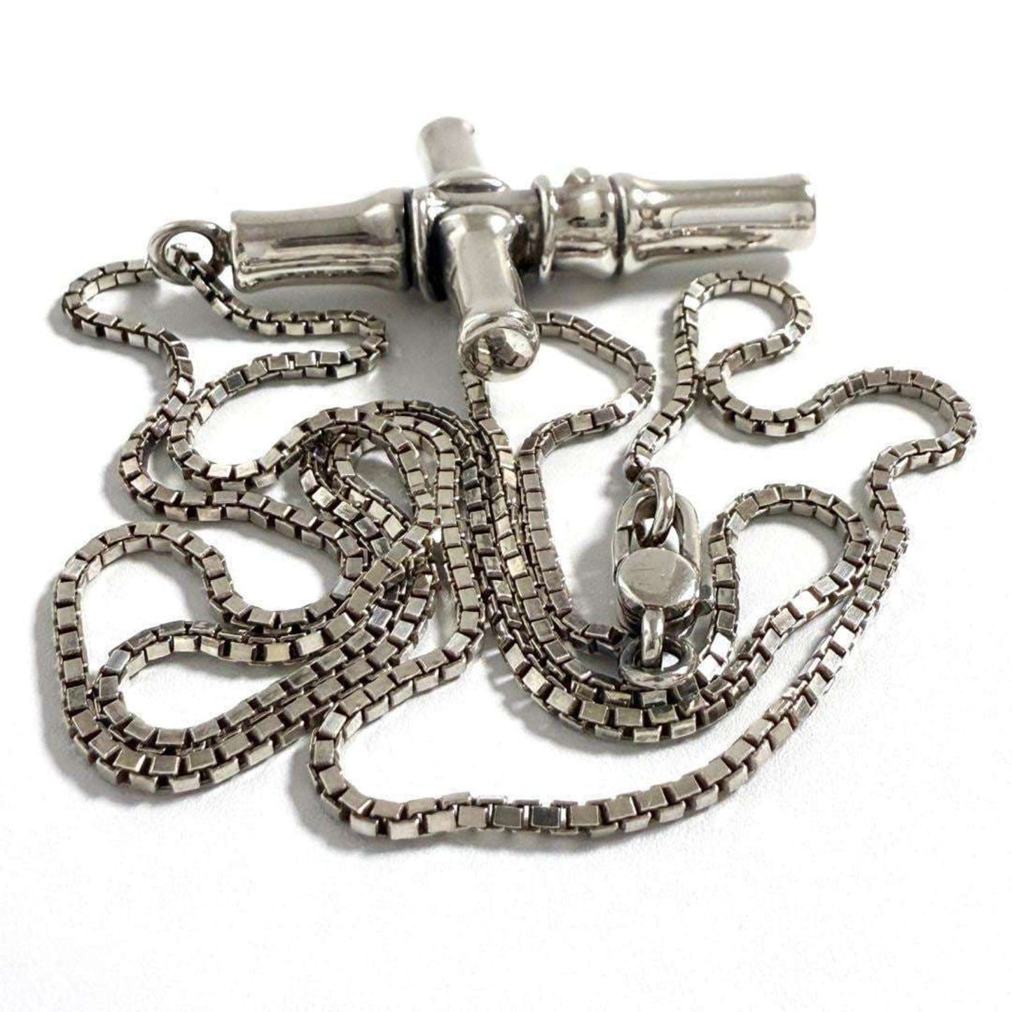 Gucci Men's Bamboo Cross Pendant Necklace Silver