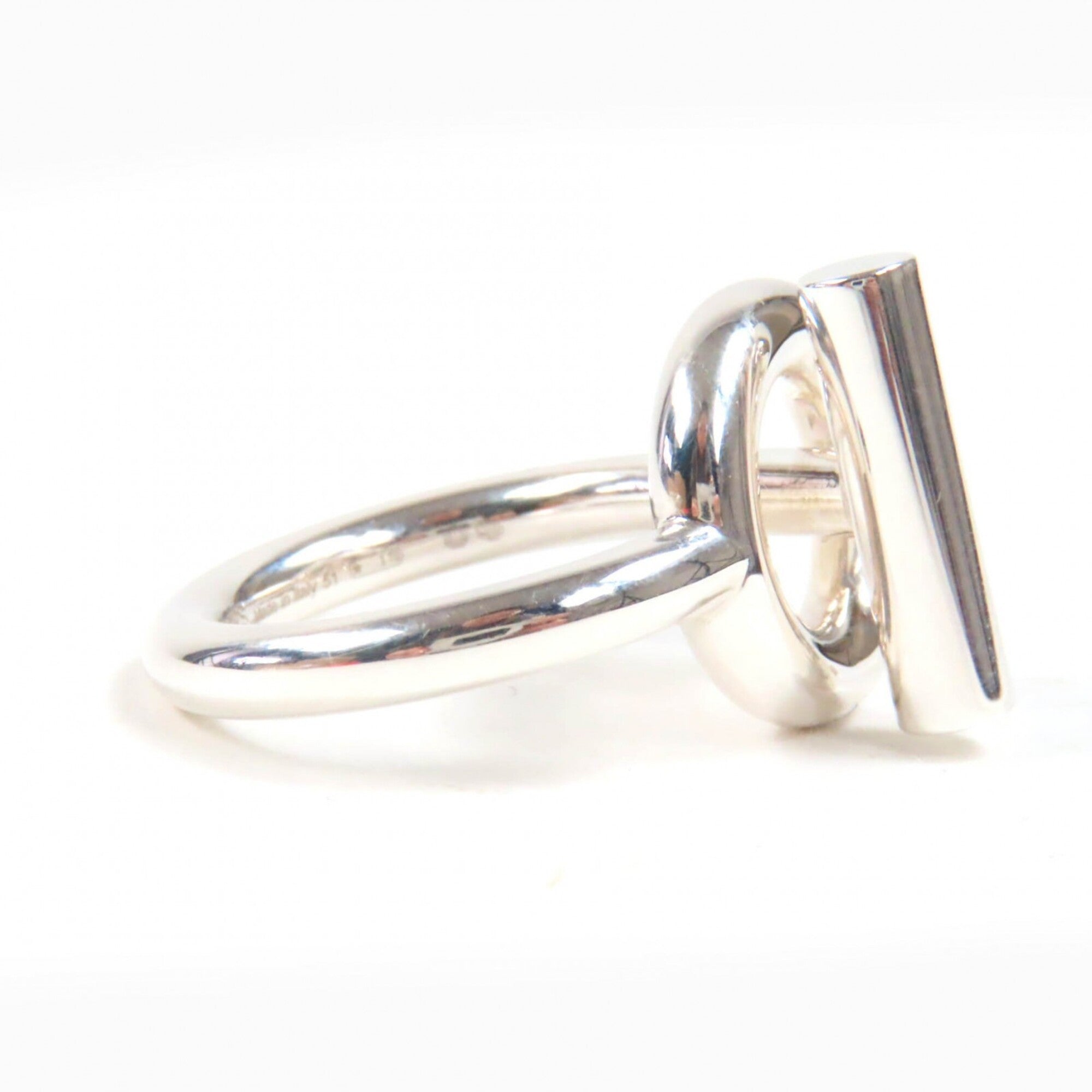 HERMES Echappé MM AG925 Ring (22BD167184), 2022 model, Silver, Size 51 (Japanese size equivalent), with box, Made in Italy, Weight: 9.9g, Women's — Like New