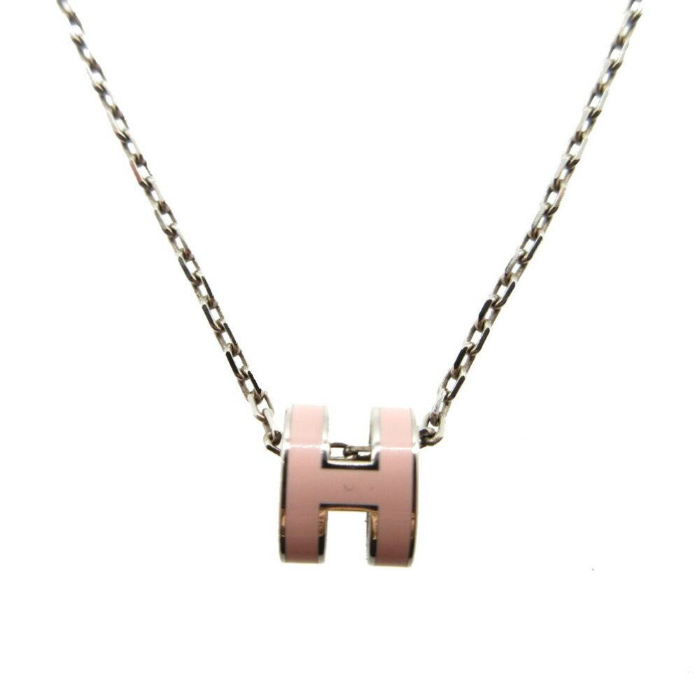 Hermes Pop Ash Mini Necklace Metal Pink/Silver 1635HERMES — Like New