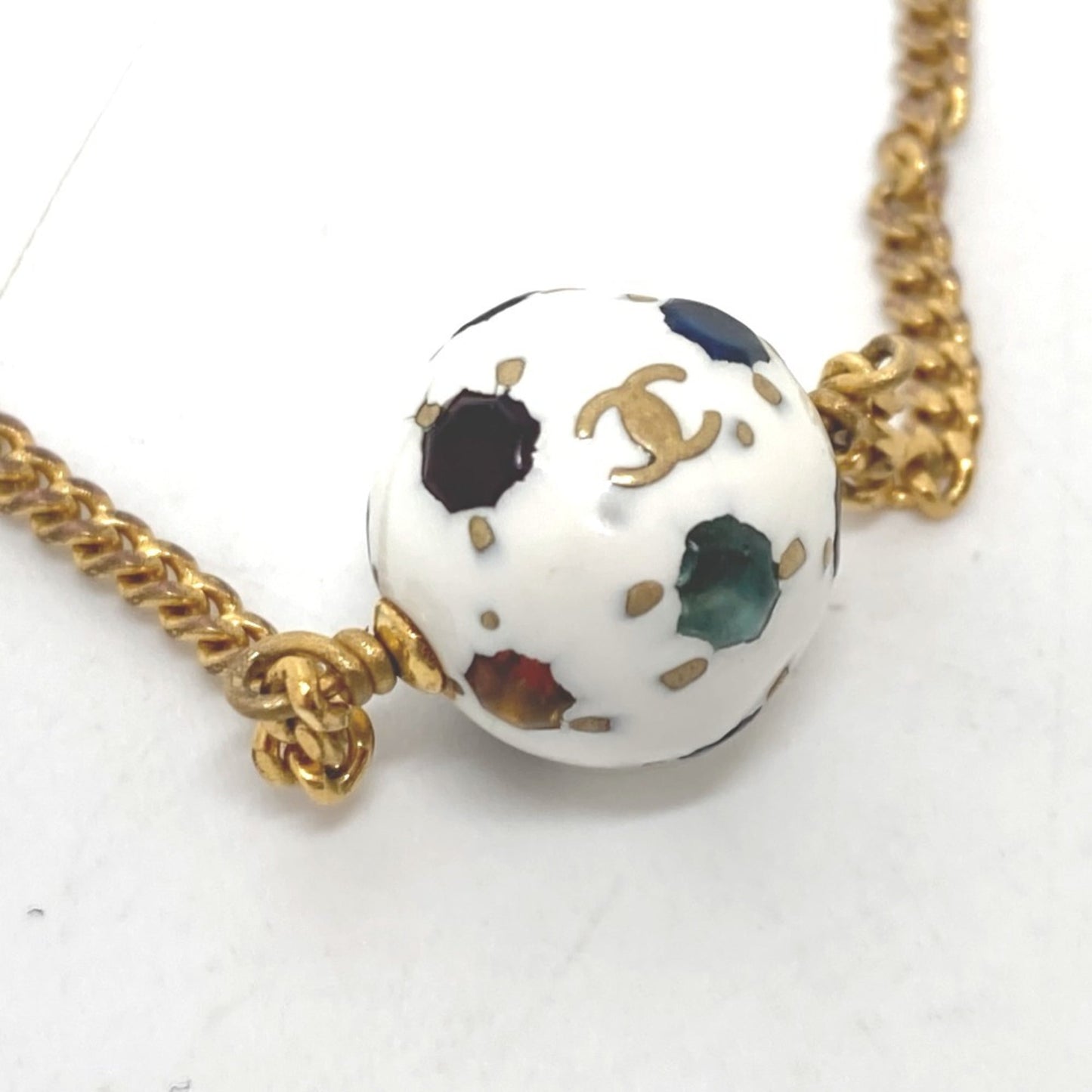 CHANEL 98P Coco Mark Soccer Accessory Bracelet Metal Women's Gold