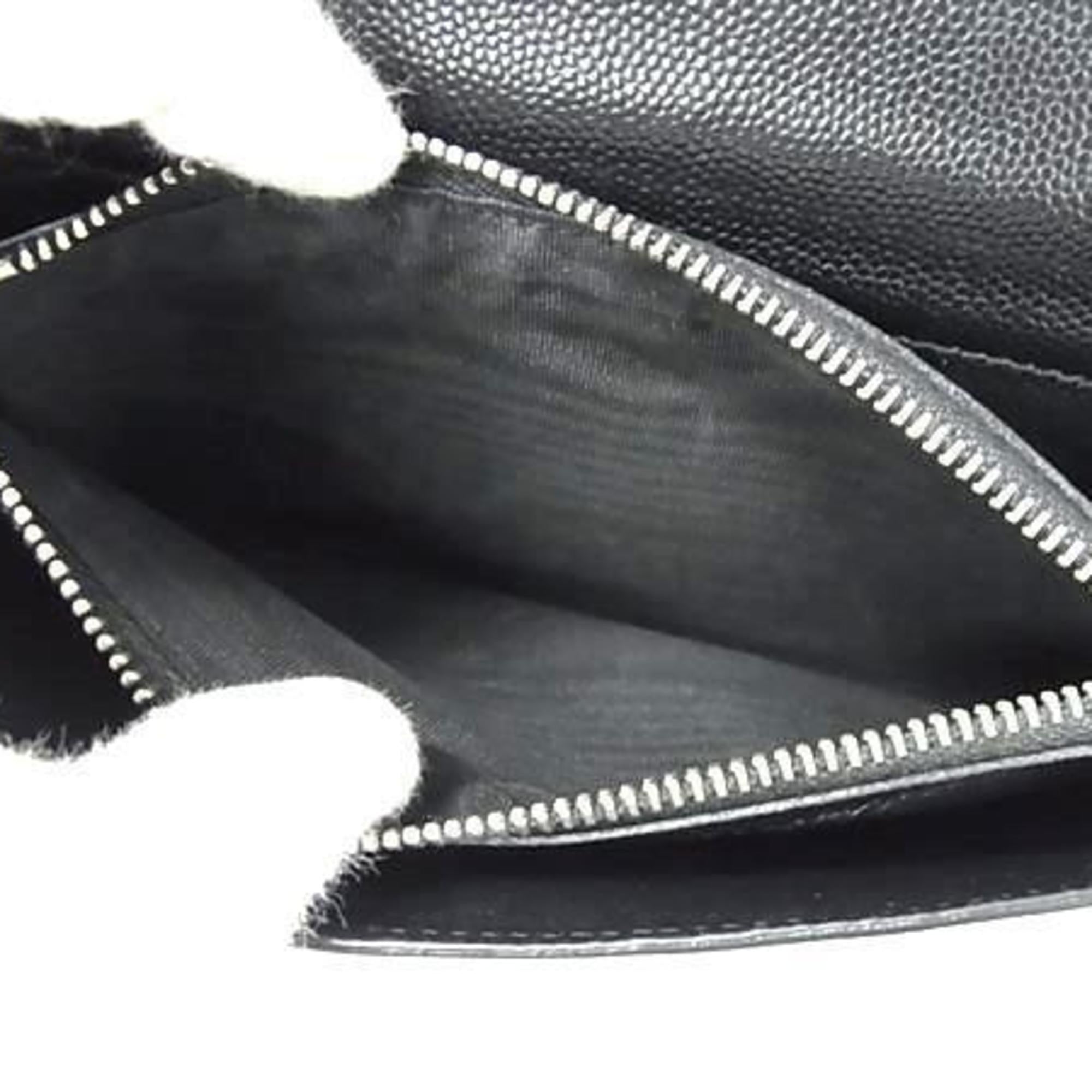 SAINT LAURENT Saint Laurent wallet 328558 black leather round long for men and women