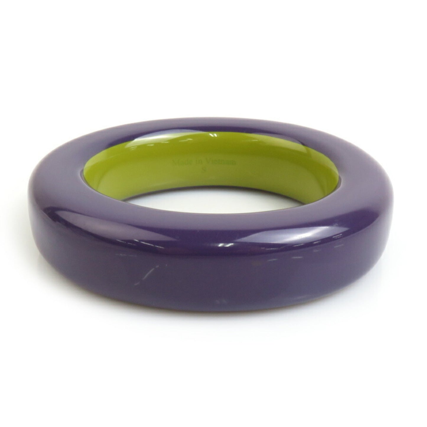 Hermes HERMES Bangle Bracelet Lacquer Wood Purple Yellow Green Women's e59829