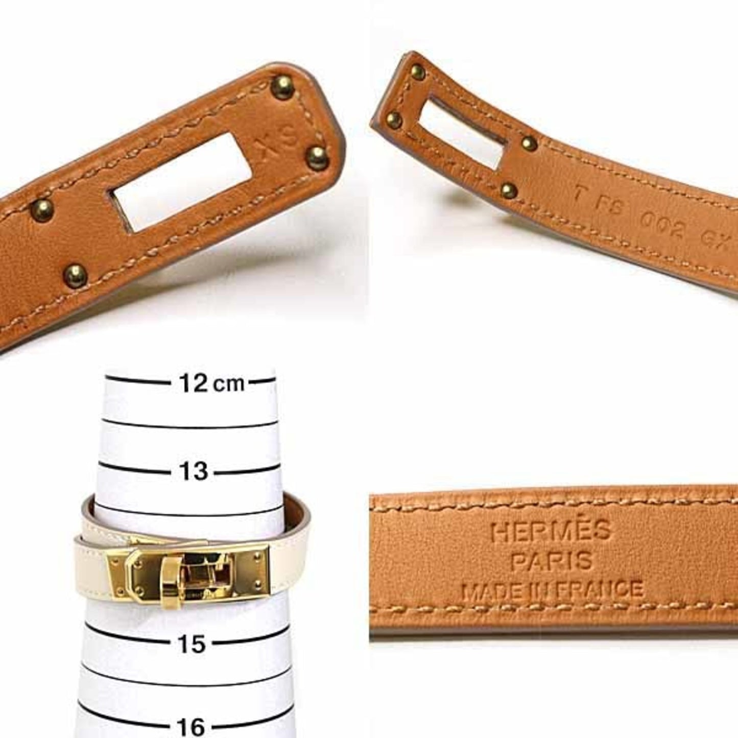 Hermes Hermès Kelly Double Tour Leather Bracelet in Swift with T Stamp (2015)