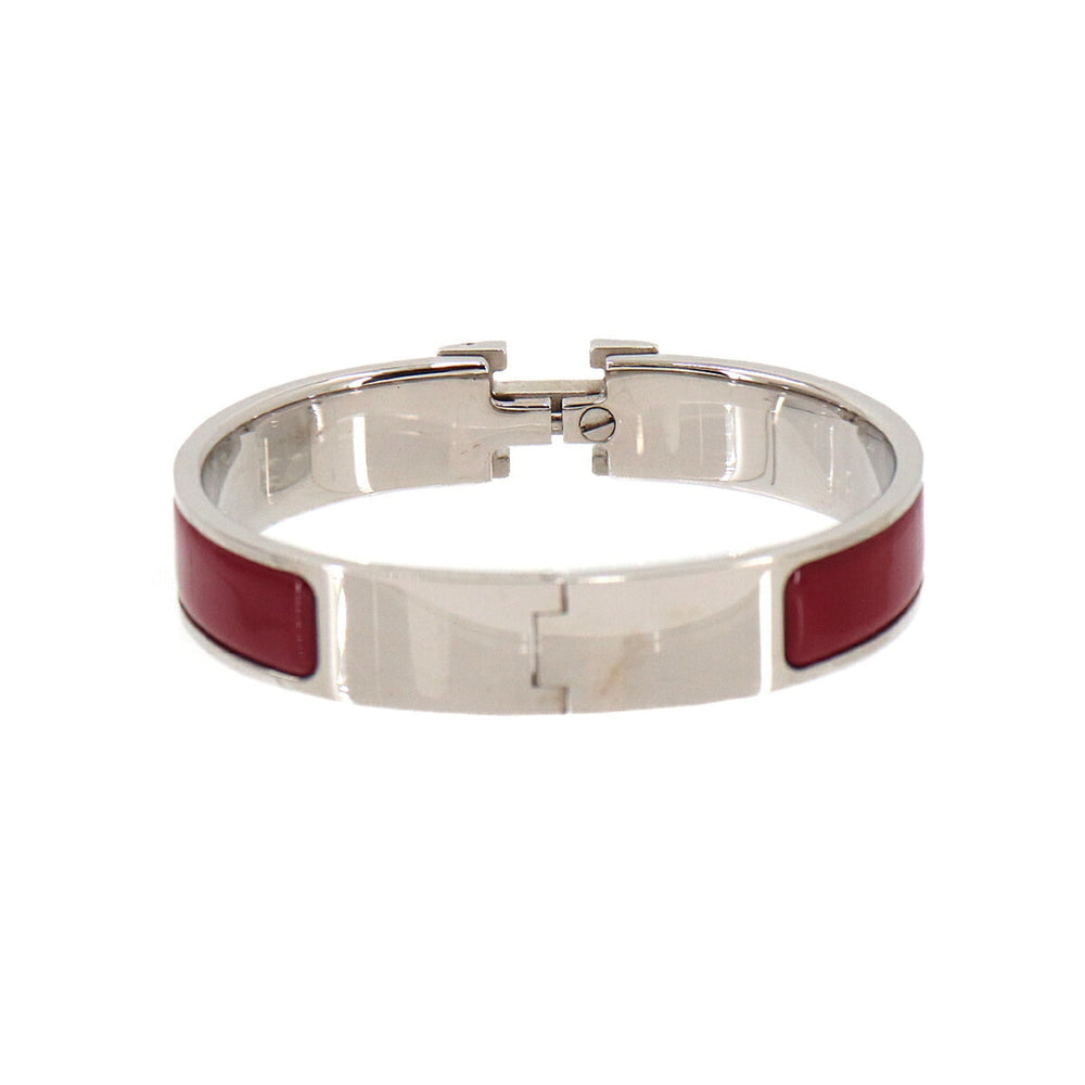 Hermes Clic H PM Bangle, Red and Silver — Like New
