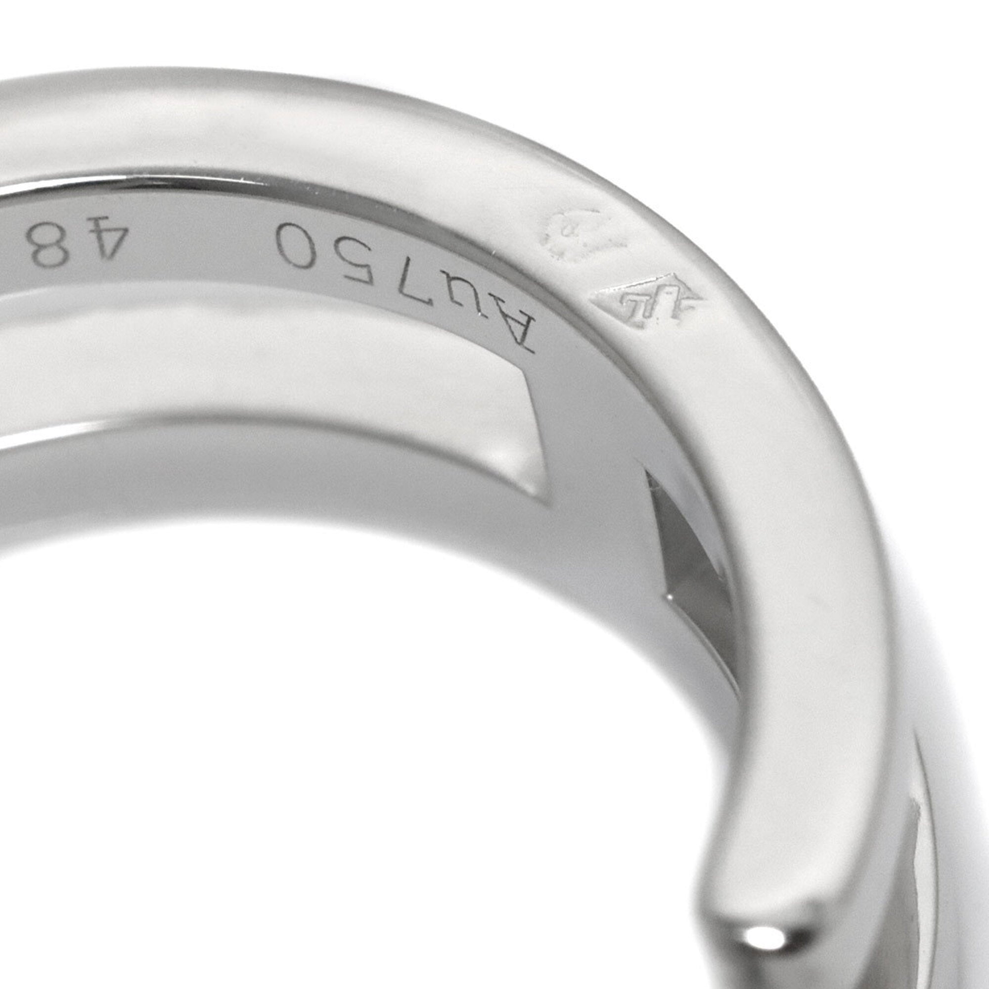 Hermes Ariane Chaine d'Ancre #48 Ring with Diamonds, 18K White Gold (750) — Like New