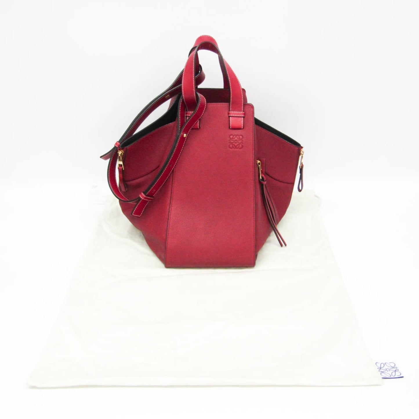 Loewe Hammock Medium Women's Leather Handbag,Shoulder Bag Red Color