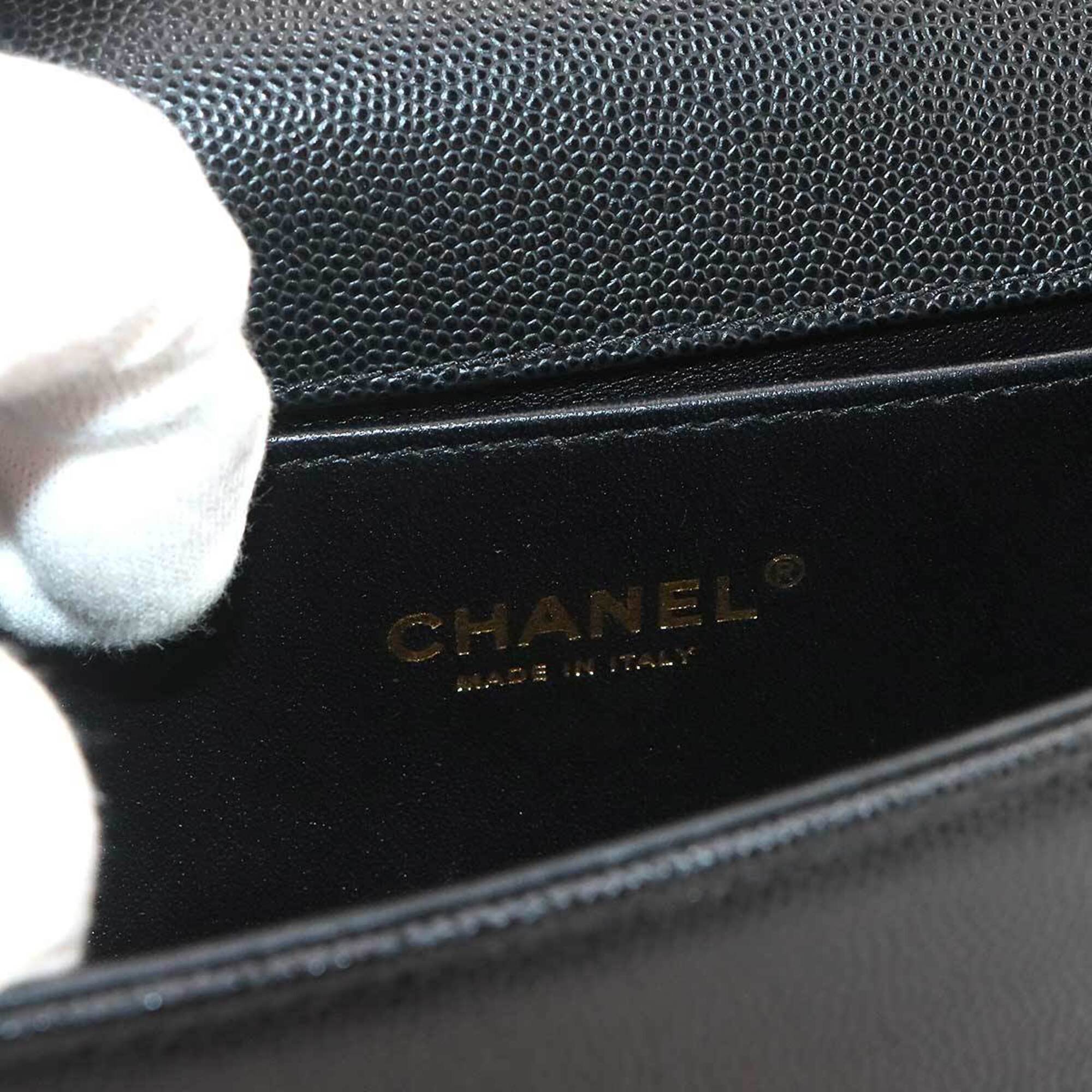 Chanel Boy Small Chain Shoulder Handbag, Caviar Leather, Black, A67085, Gold Hardware — New - Store Return
