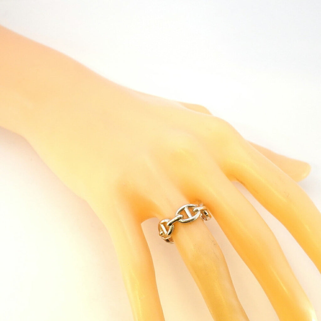 Hermes Ancienne Chaine d'Ancre Ring, Silver 925, #51, Women's