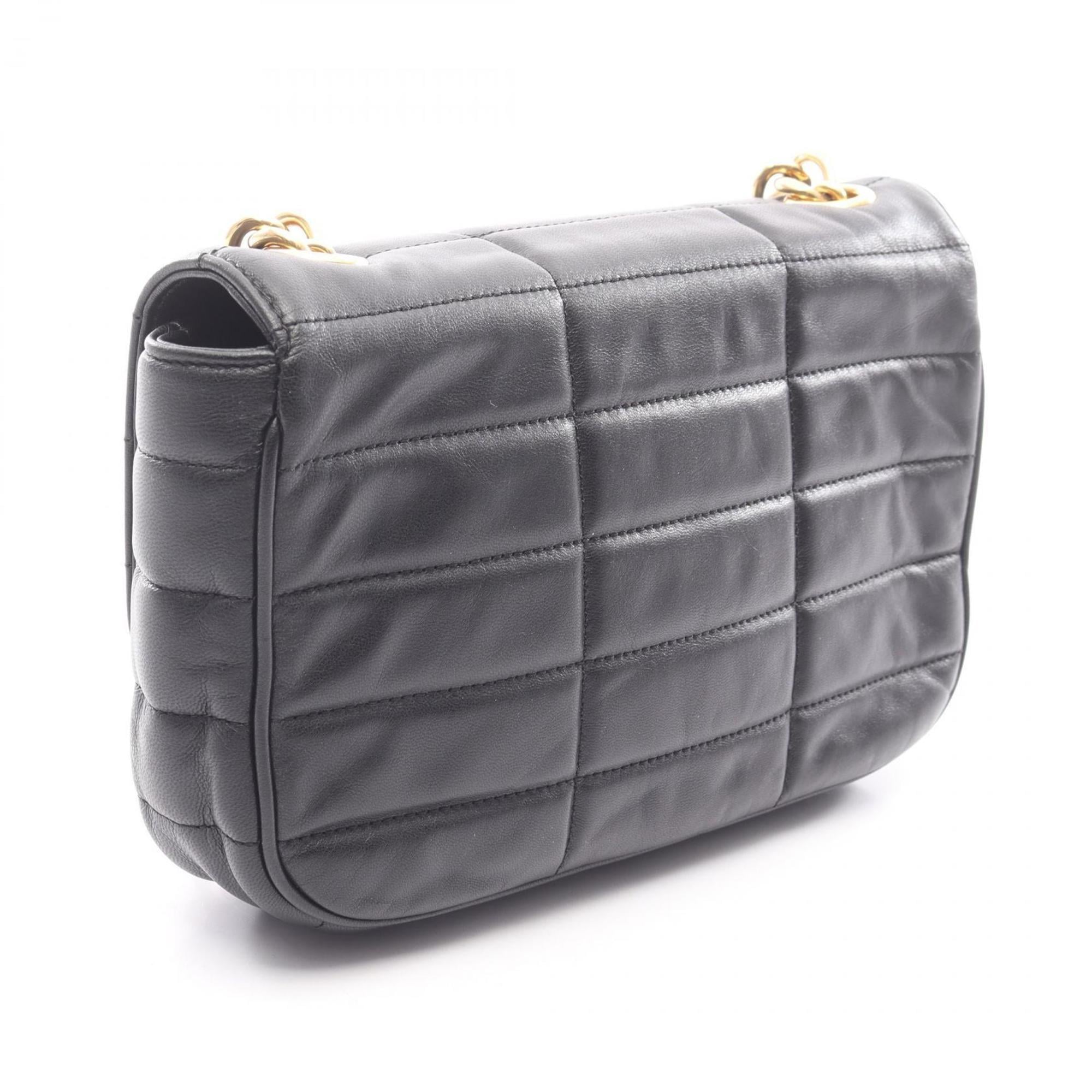 Celine Monochrome Shoulder Bag, Leather, Women's, Black