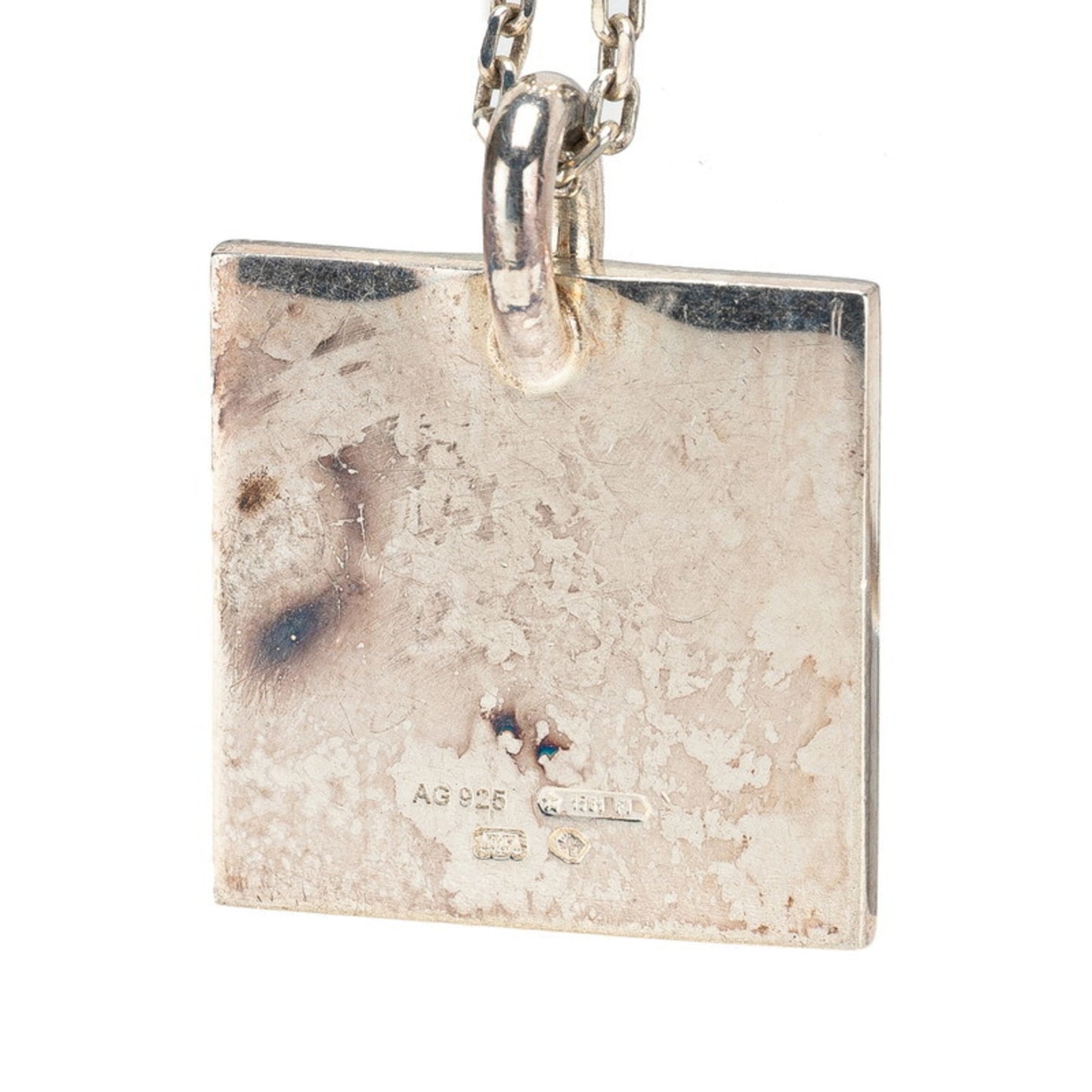 Gucci Square Plate Chain Pendant Necklace 223869 SV925 Silver Women's GUCCI