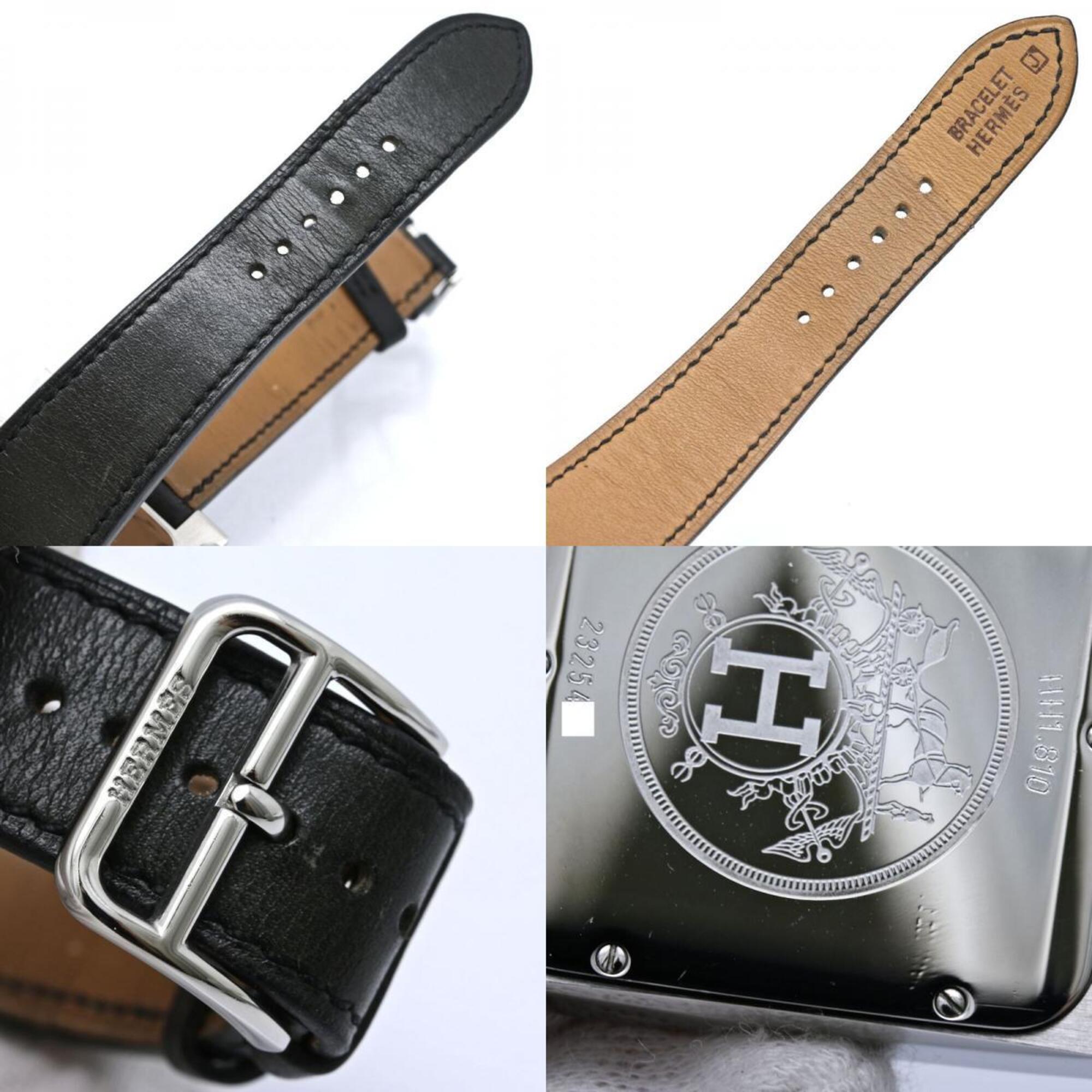 HERMES H-Watch HH1.810.260 VBN Men's Watch Stainless Steel x Cowhide Leather 40569 — Very Good