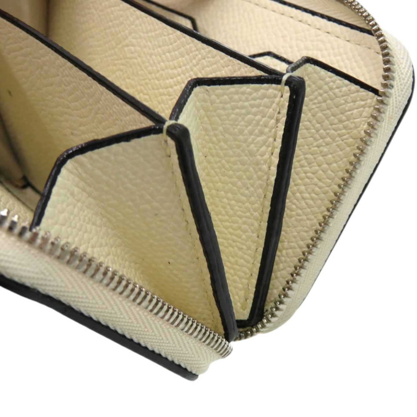 Valextra Zip Around Card Holder SGZA0010028LRLCC99WW Soft Calfskin White Coin Case 1336