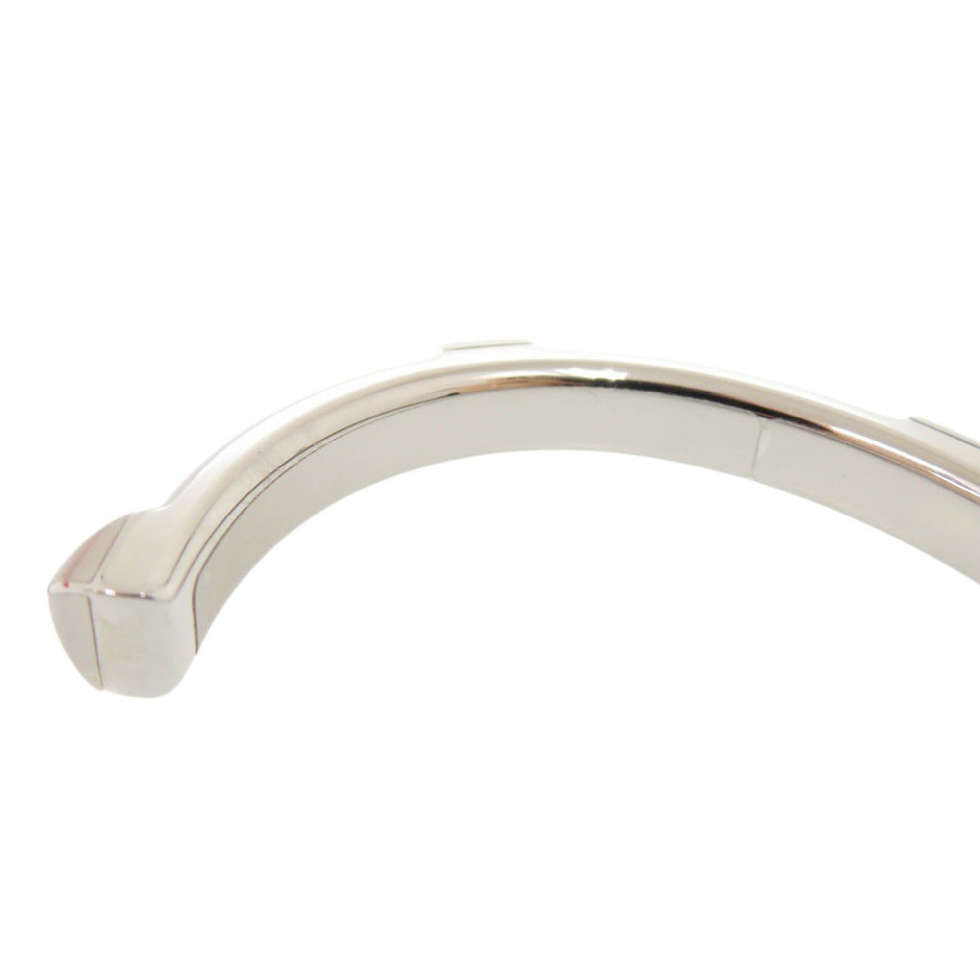 Unused Hermes Athena H500373 Metal Chevre Sham Kila Argent Silver Hardware Bracelet Bangle 0475HERMES — Like New