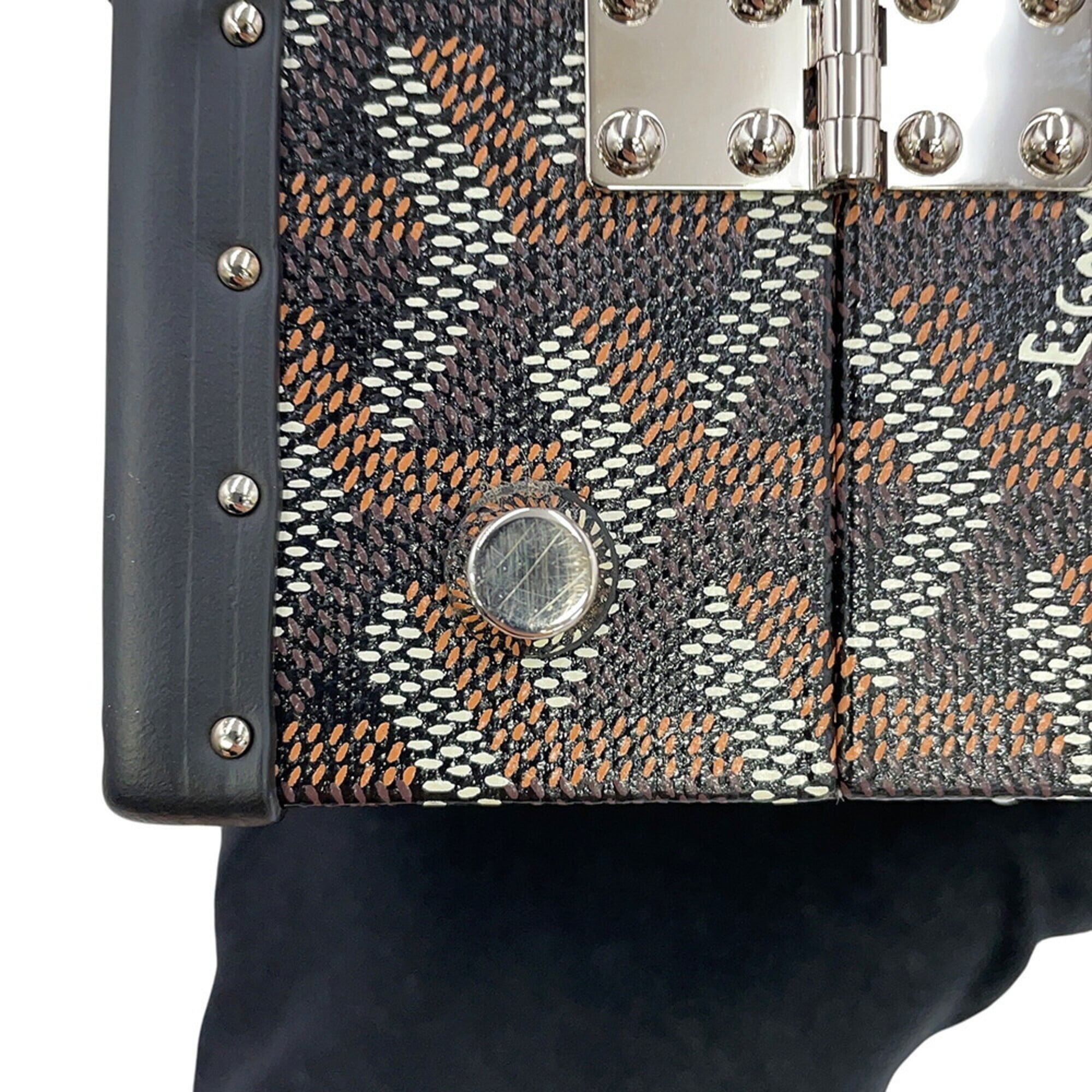 Goyard Saigon Mini Trunk Bag Wood SAIMA3MINTY01CL01P GOYARD Black 2-way Handbag — Like New