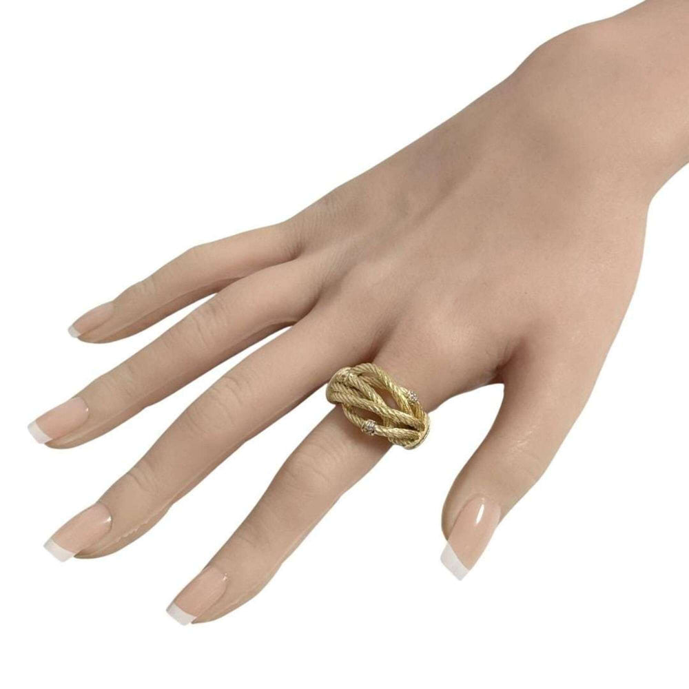 Bottega Veneta women's ring, sterling silver (925), gold color, size 12 — Like New