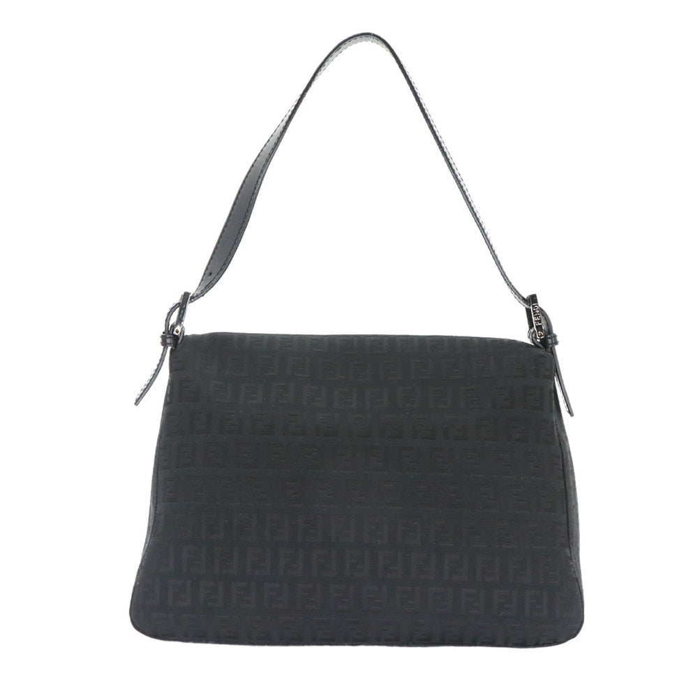 Fendi Zucchino Mamma Baguette Shoulder Handbag, Canvas, Black, 8BR001, Gunmetal Hardware — Like New