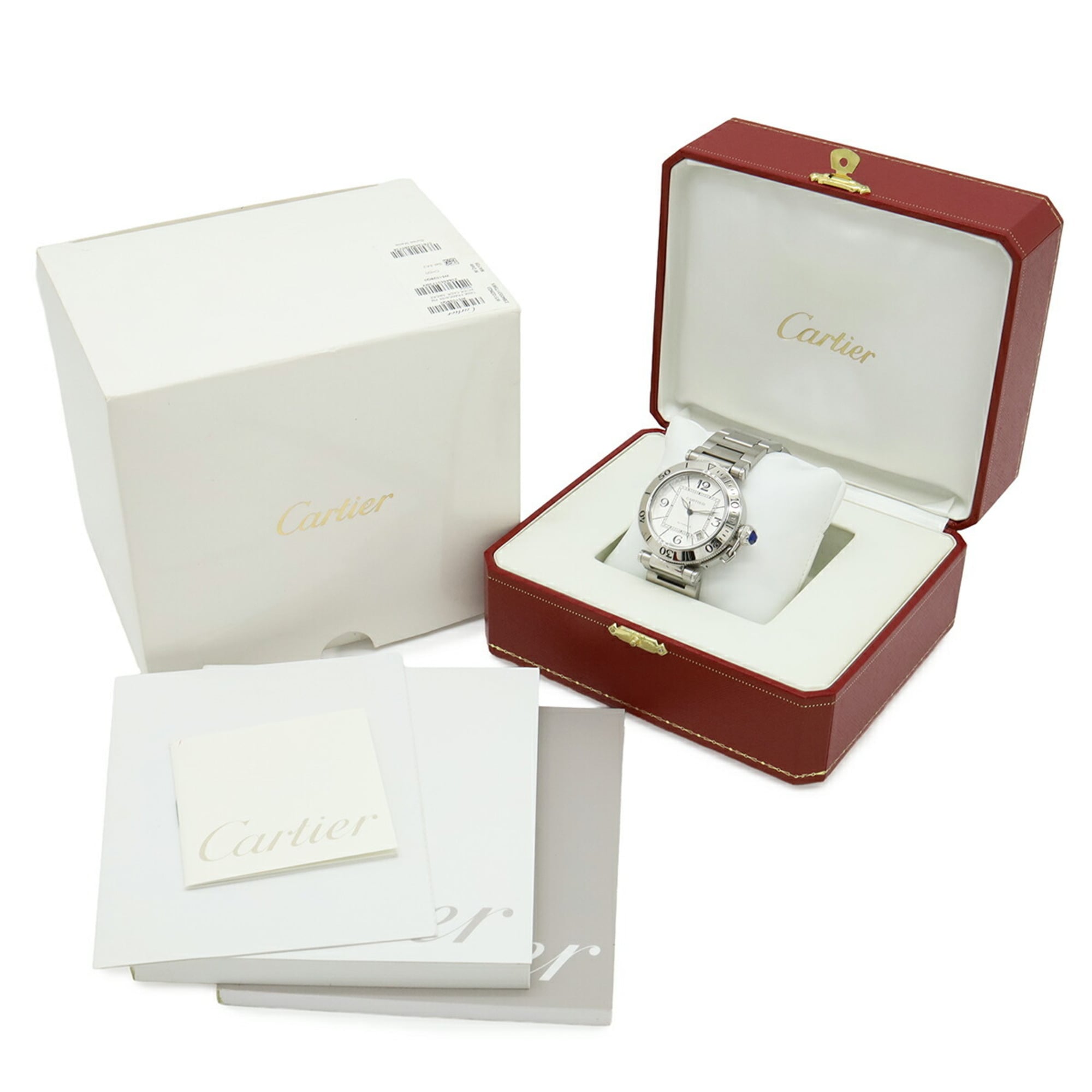 Cartier Pasha Seatimer, silver dial, automatic transmission, men's watch, W31080M7 — Very Good
