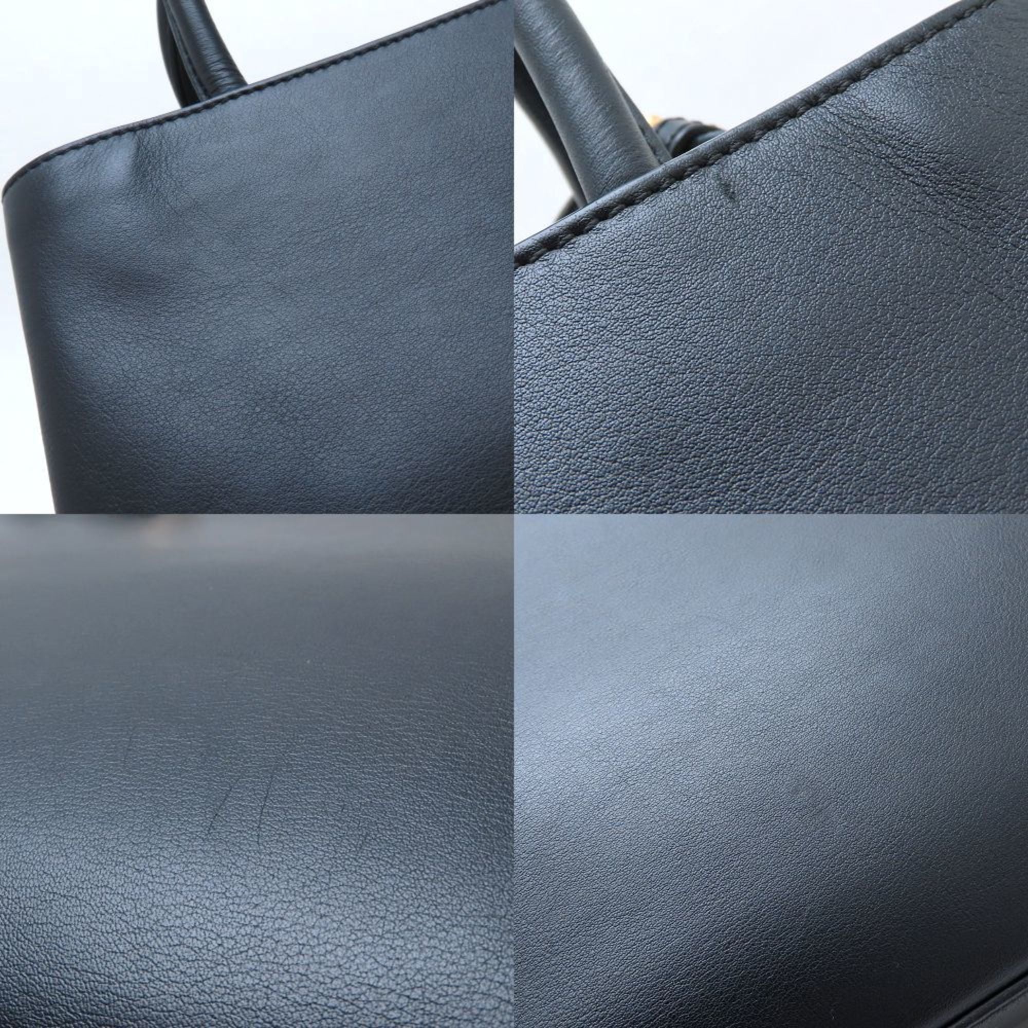 FENDI 8BH253 2-Way Handbag Leather Black Women's 352925