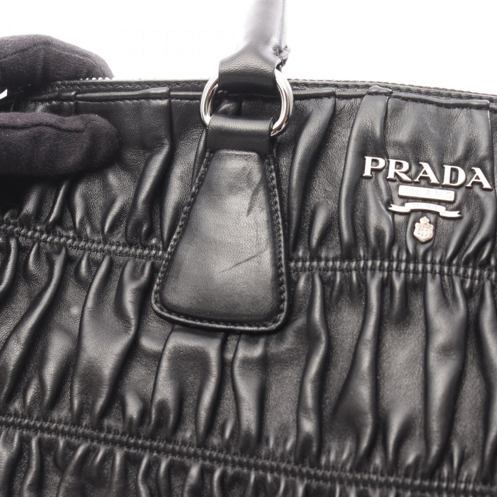 Prada Nappa Gaufre' Leather Handbag, Women's, Black, BL0743