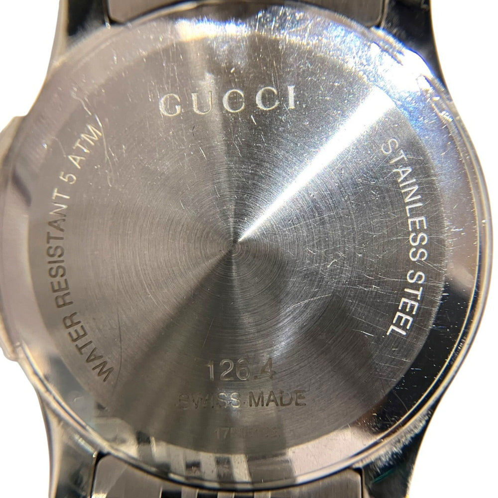 Gucci G-Timeless watch, total weight 96.4g, stainless steel, quartz movement, light brown dial. 126.4 — Good