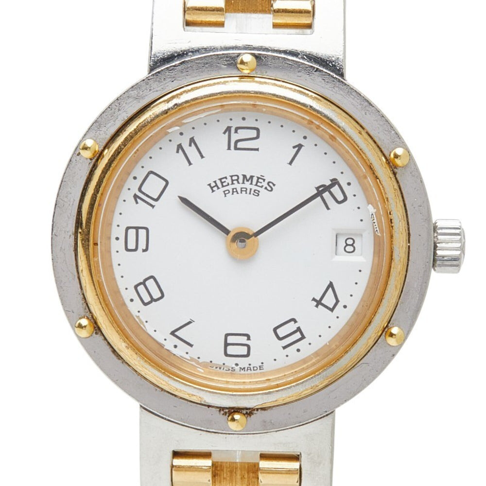Hermes Clipper Watch CL4.220 Quartz White Dial Stainless Steel Women's HERMES — Good
