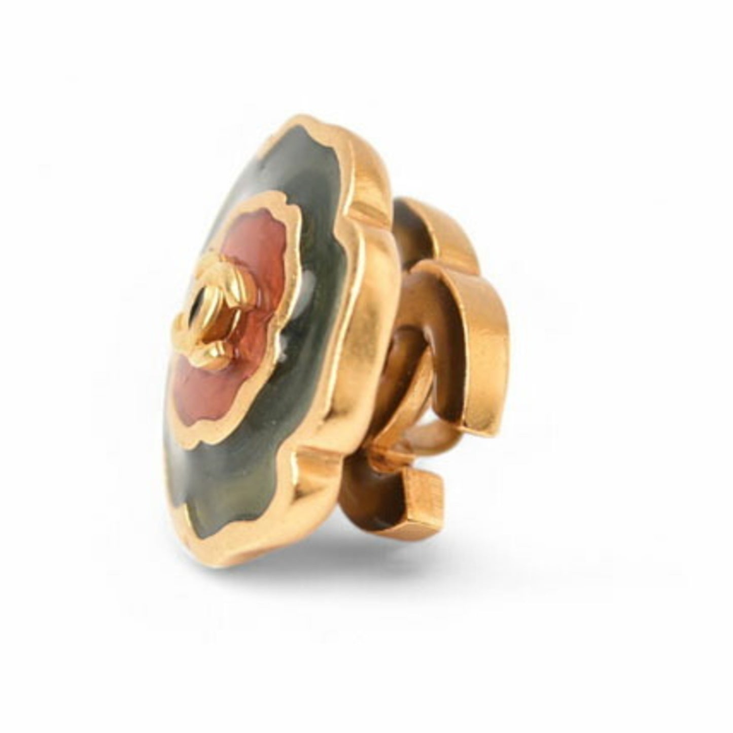 Chanel Earrings CHANEL Flower Motif CC Mark Gold