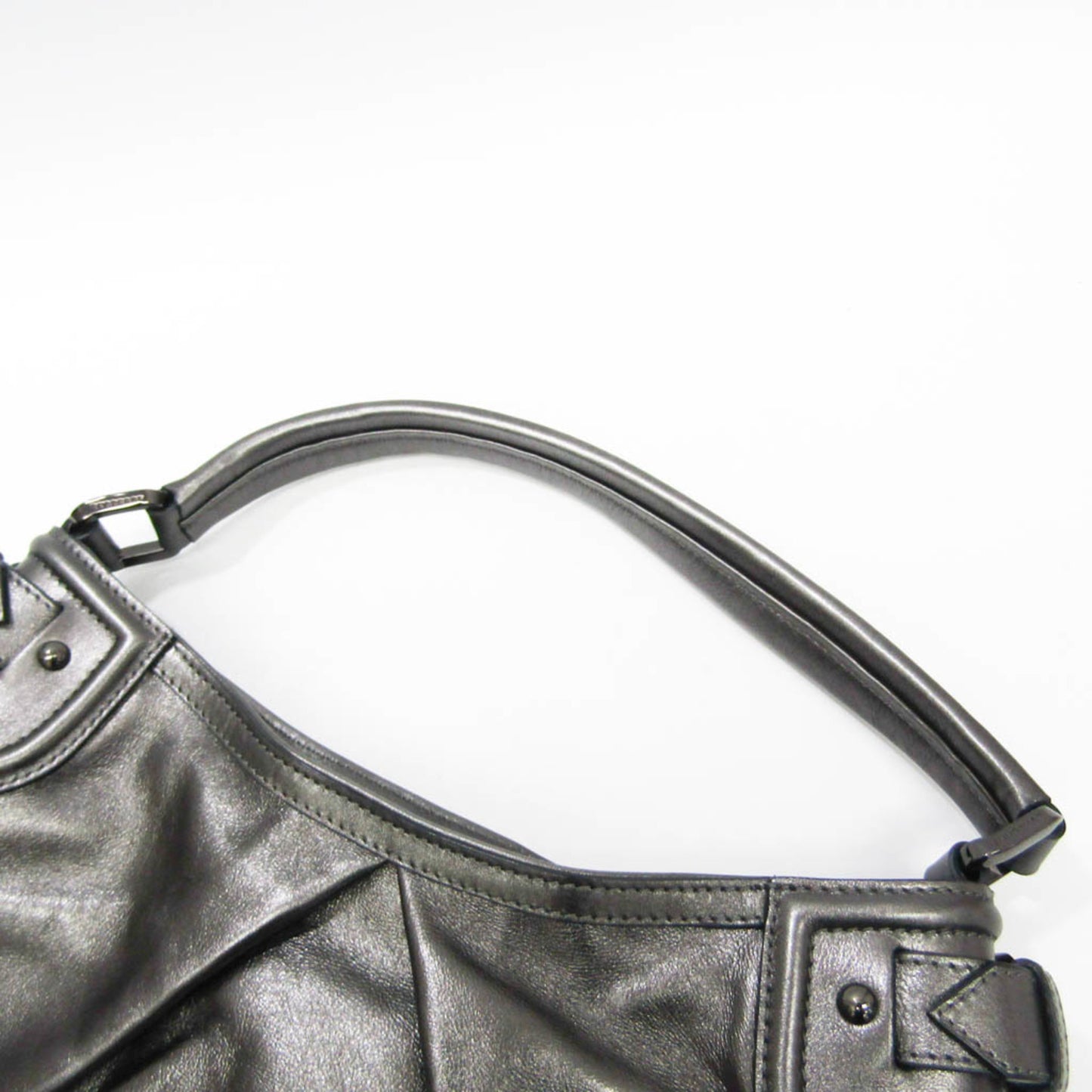Burberry Women's Leather Shoulder Bag Metallic Gray