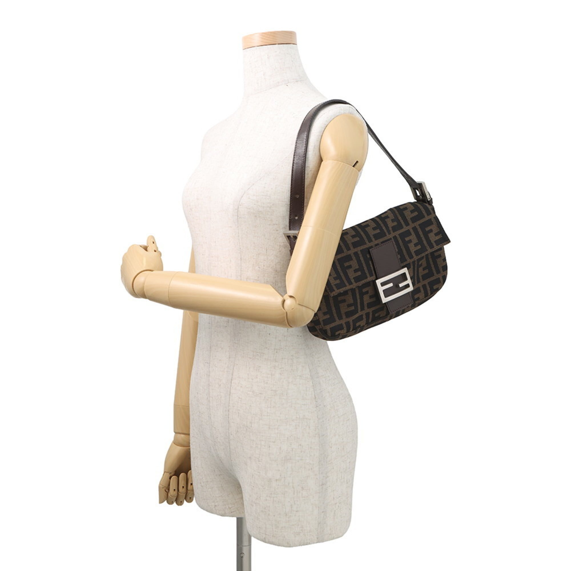 Fendi Mamma Bucket Handbag in Zucca Pattern Canvas and Leather 33492 FENDI