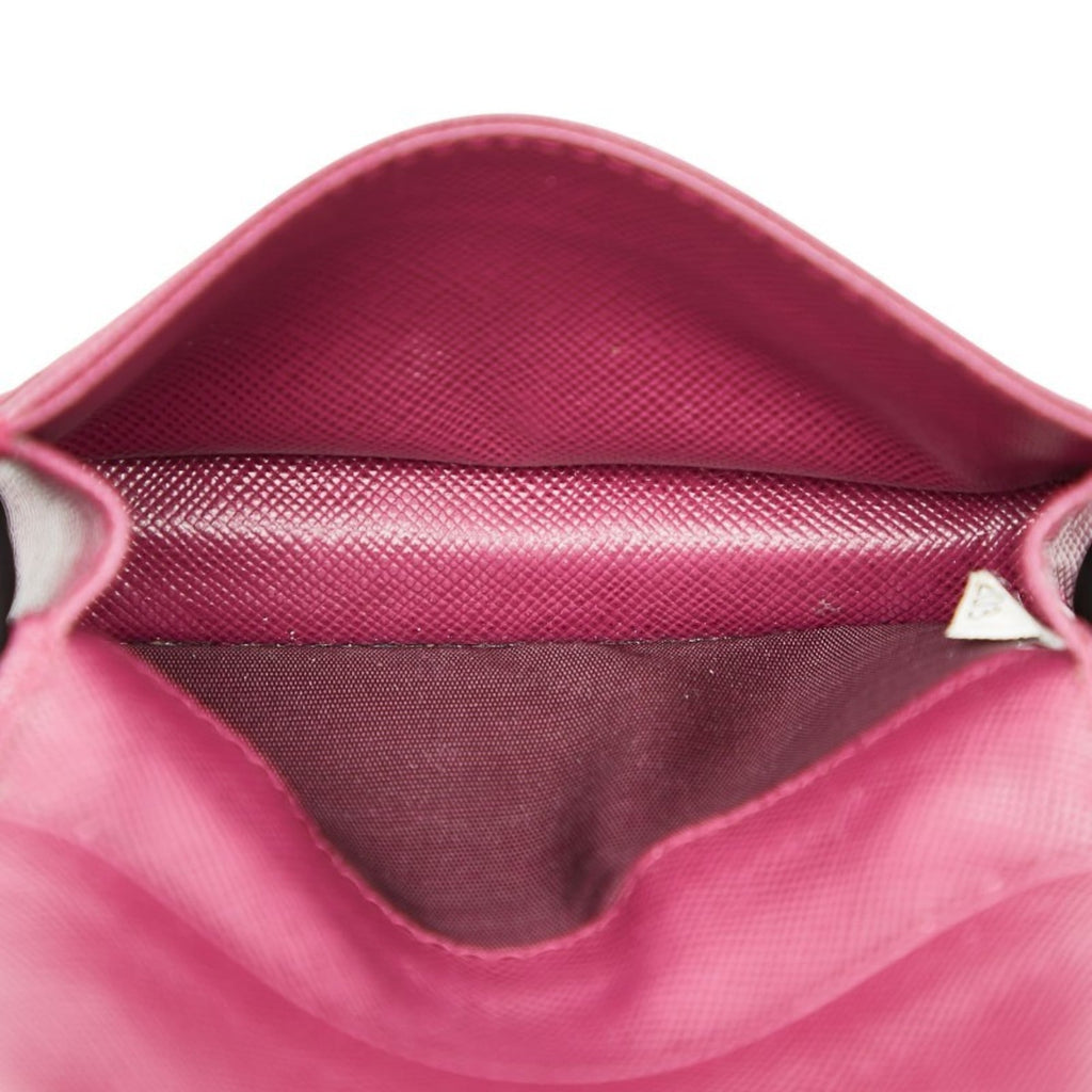 Prada wallet/coin case/pass case in purple Saffiano leather for women